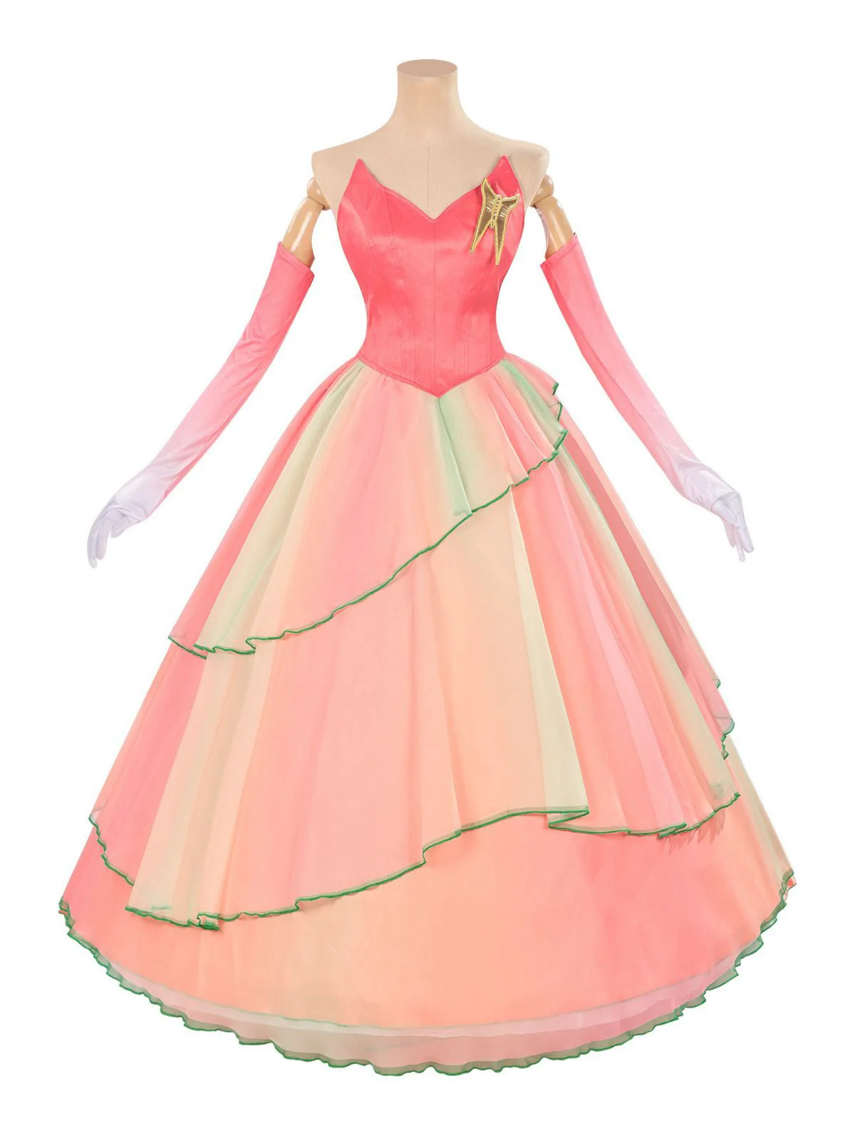 2PCS Rosa 1970er Böse Hexe Glinda Top & Rock Set
