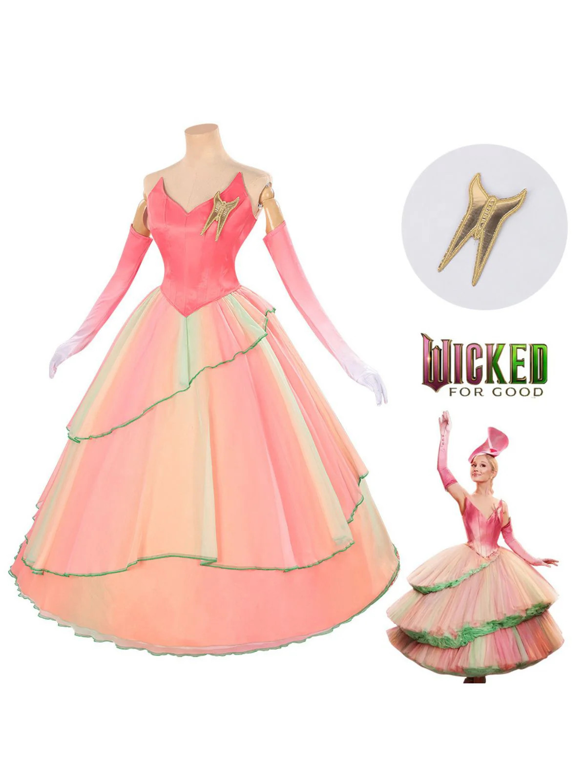 2PCS Rosa 1970er Böse Hexe Glinda Top & Rock Set - Image 7
