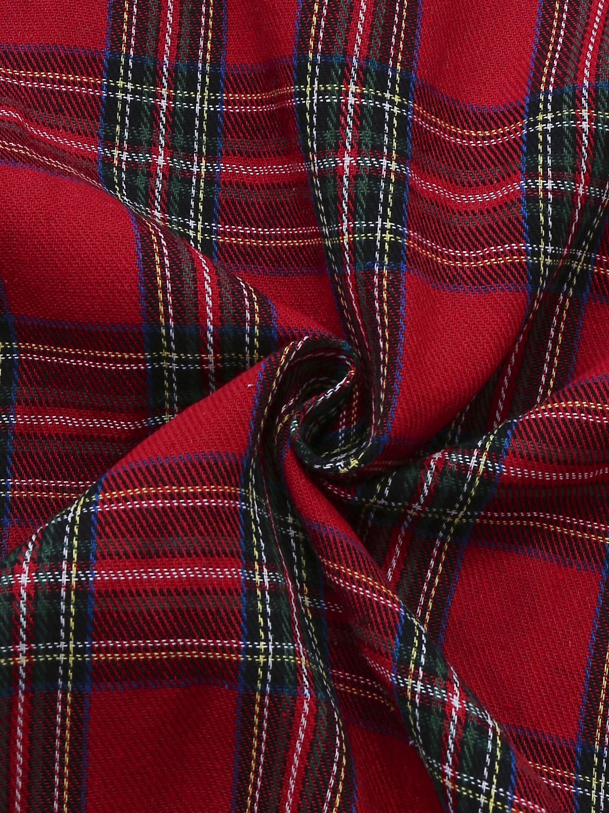2PCS Rot 1930er Weihnachten Plaid Pyjama Set - Image 6
