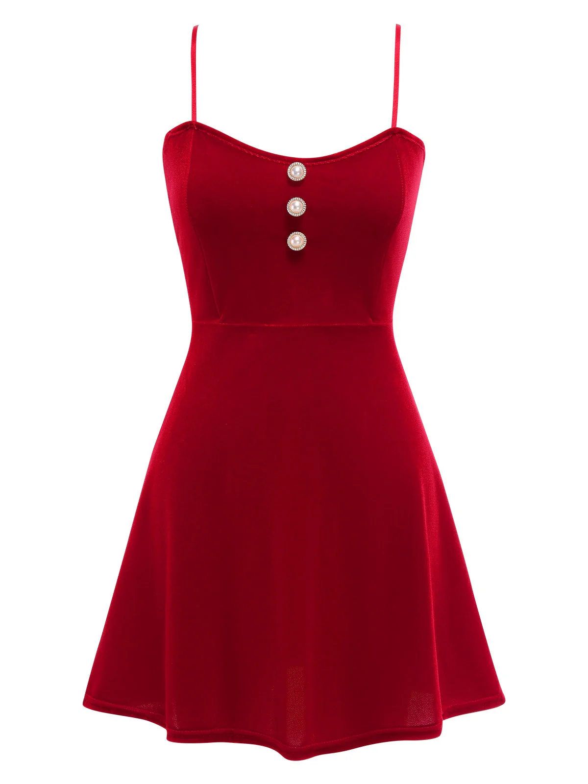 2PCS Rot 1950er Samt Träger Kleid & Kurz Mantel - Image 2