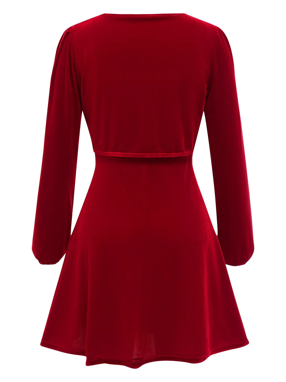 2PCS Rot 1950er Samt Träger Kleid & Kurz Mantel - Image 3