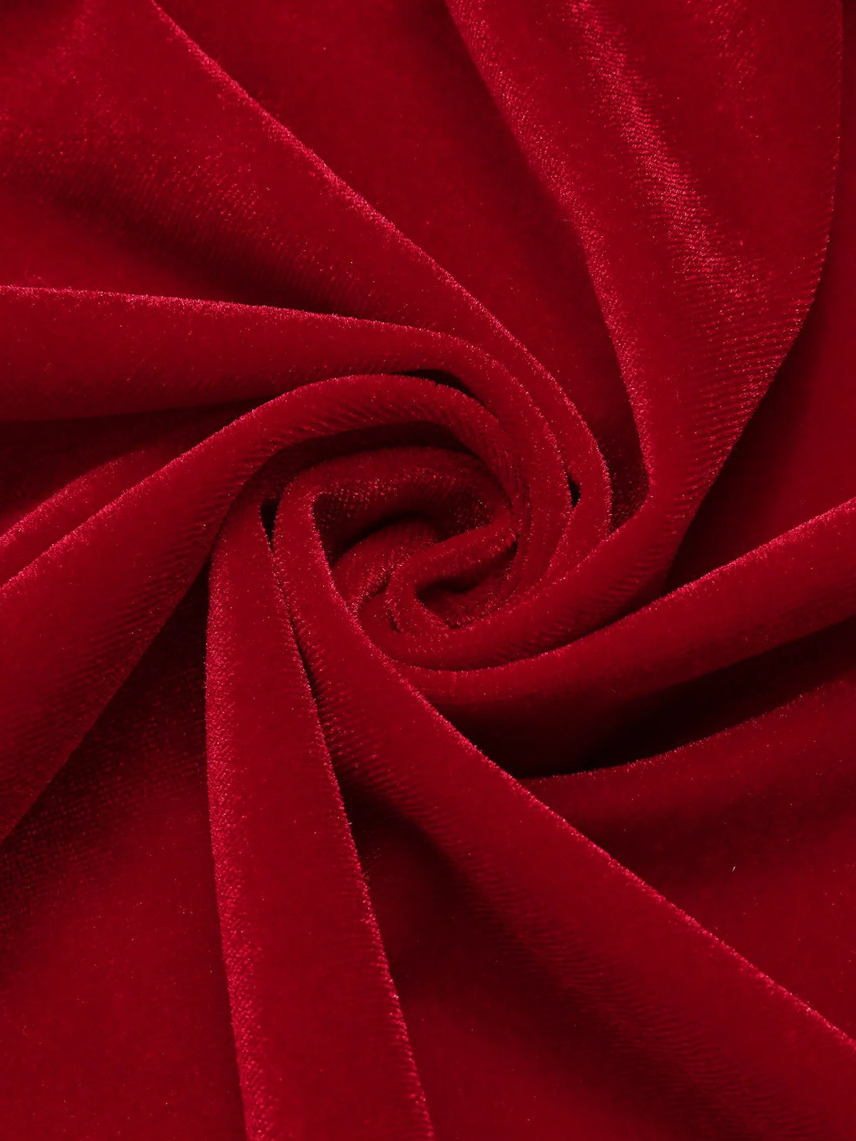 2PCS Rot 1950er Samt Träger Kleid & Kurz Mantel - Image 4