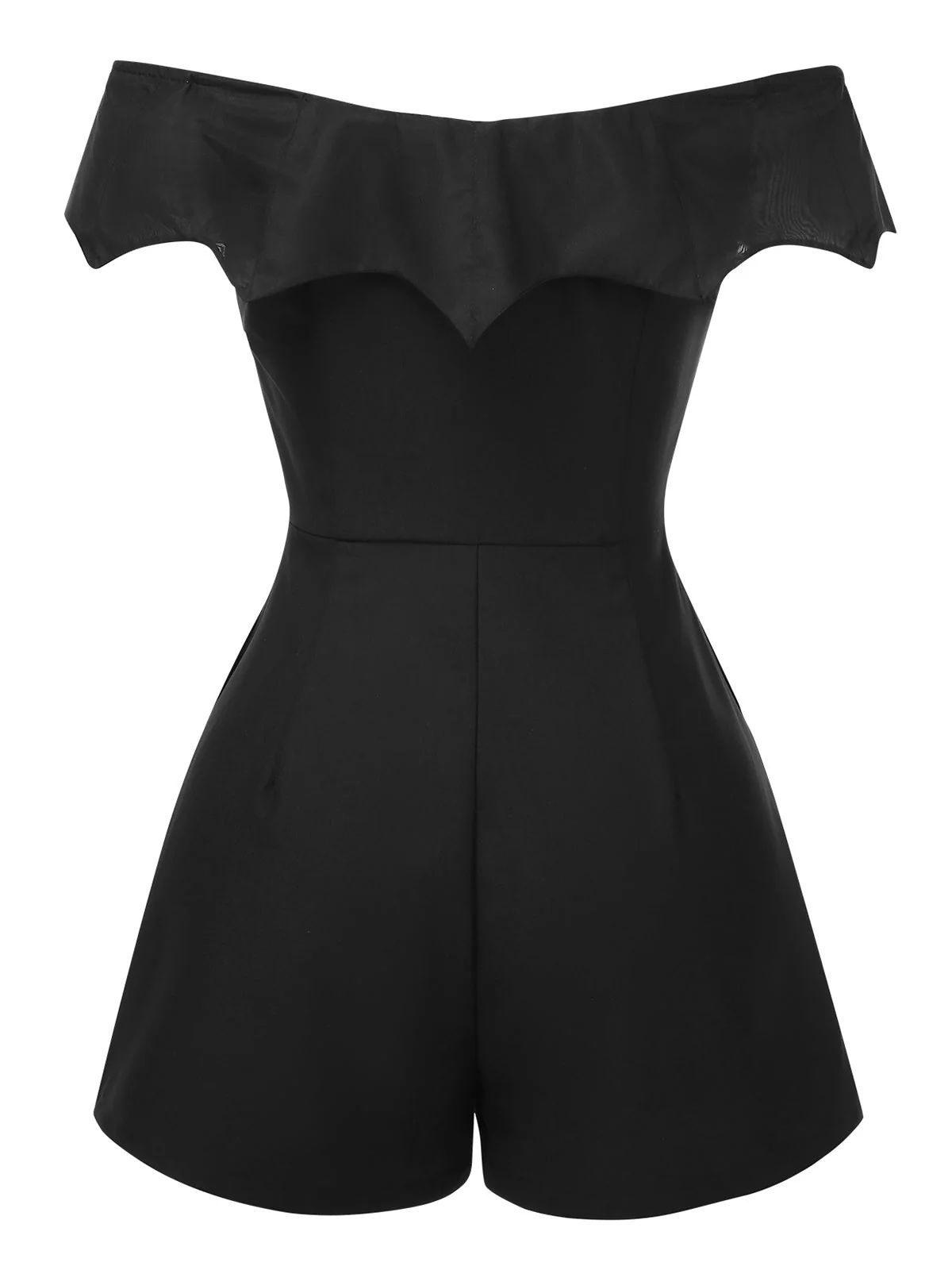 2PCS Schwarz 1950er Gothic SchlÀger Romper & Cover-Up - Image 8