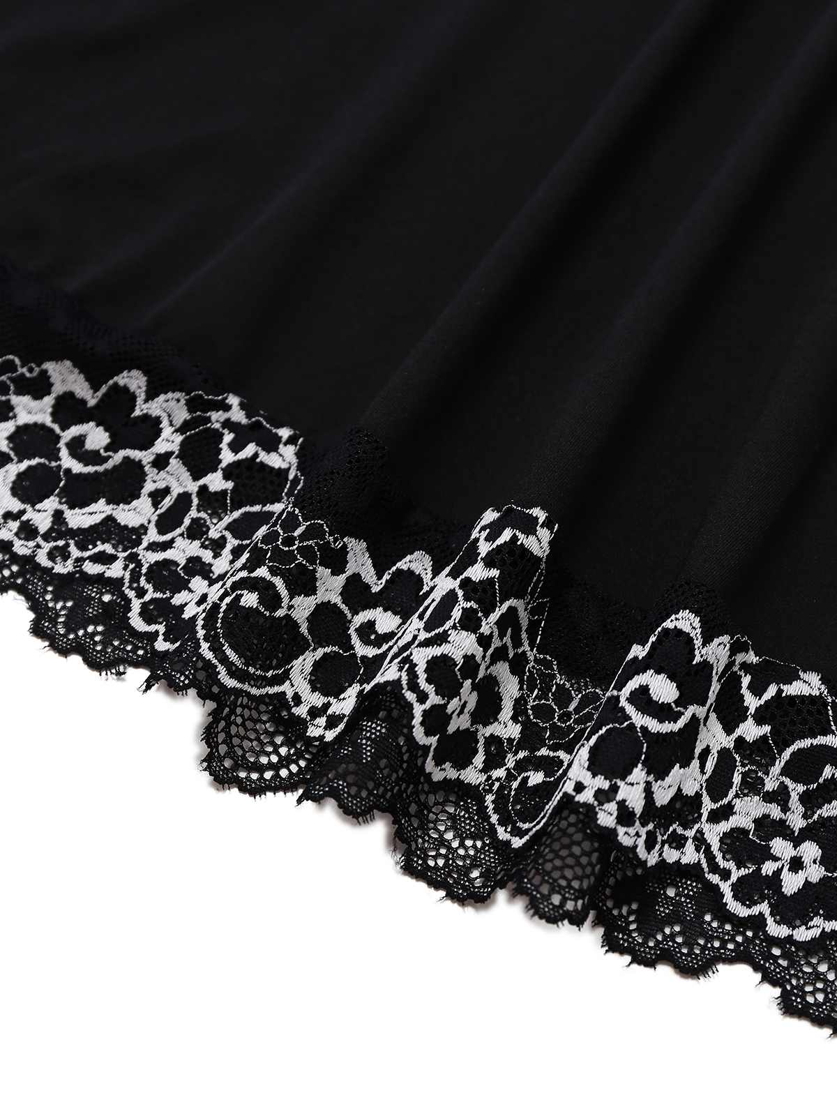 2PCS Schwarz 1950er Samt Spitze Slip Set & Höschen - Image 4