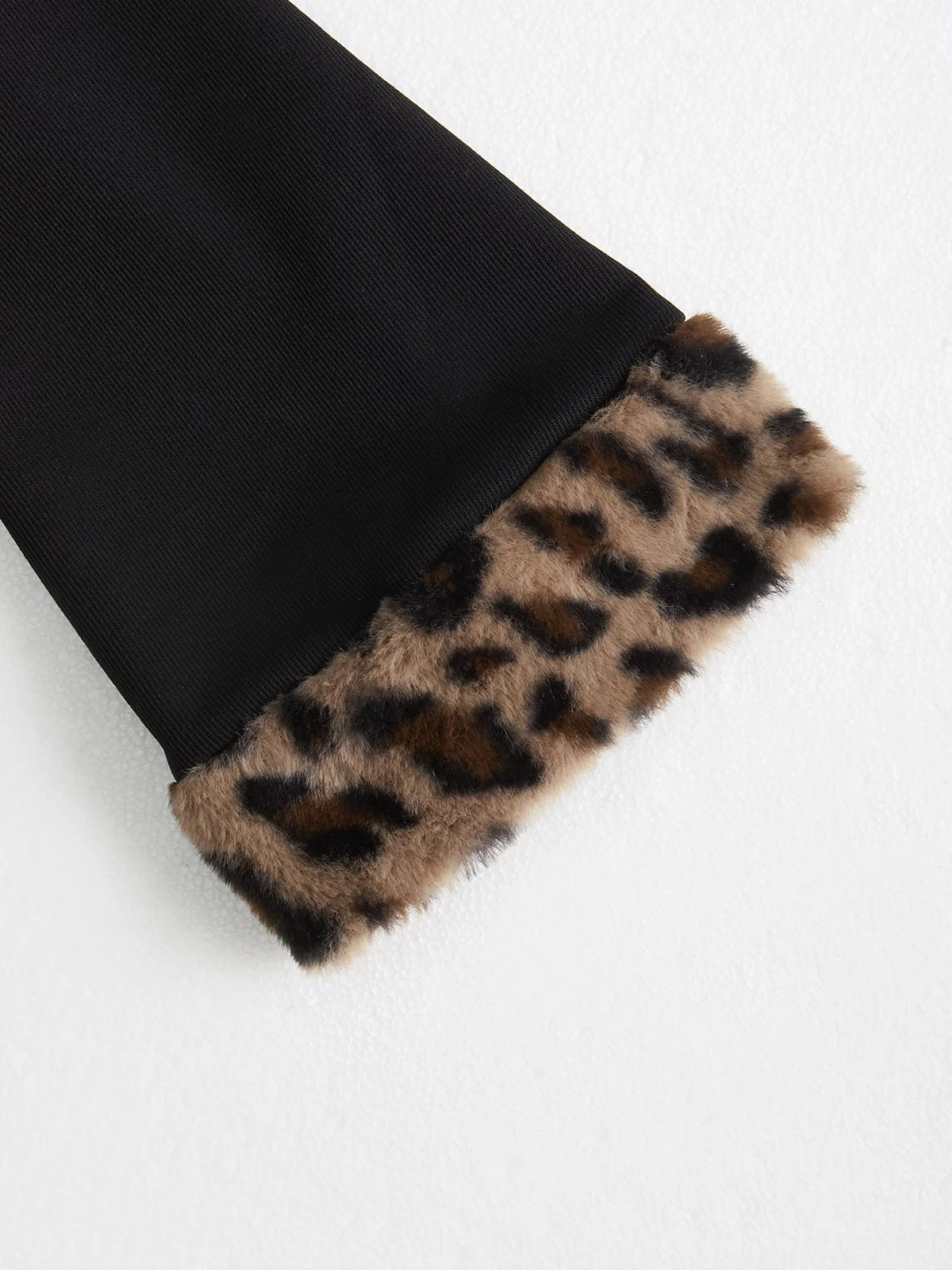 2PCS Schwarz 1960er Plüsch Leopard Herzförmiger Top & Rock & Mantel - Image 5