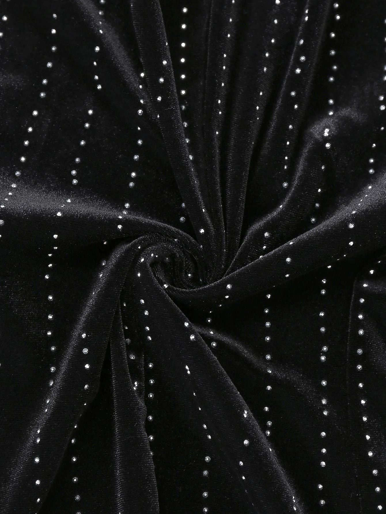 2PCS Schwarz 1960er Samt Pailletten Blazer & Hose Set - Image 7