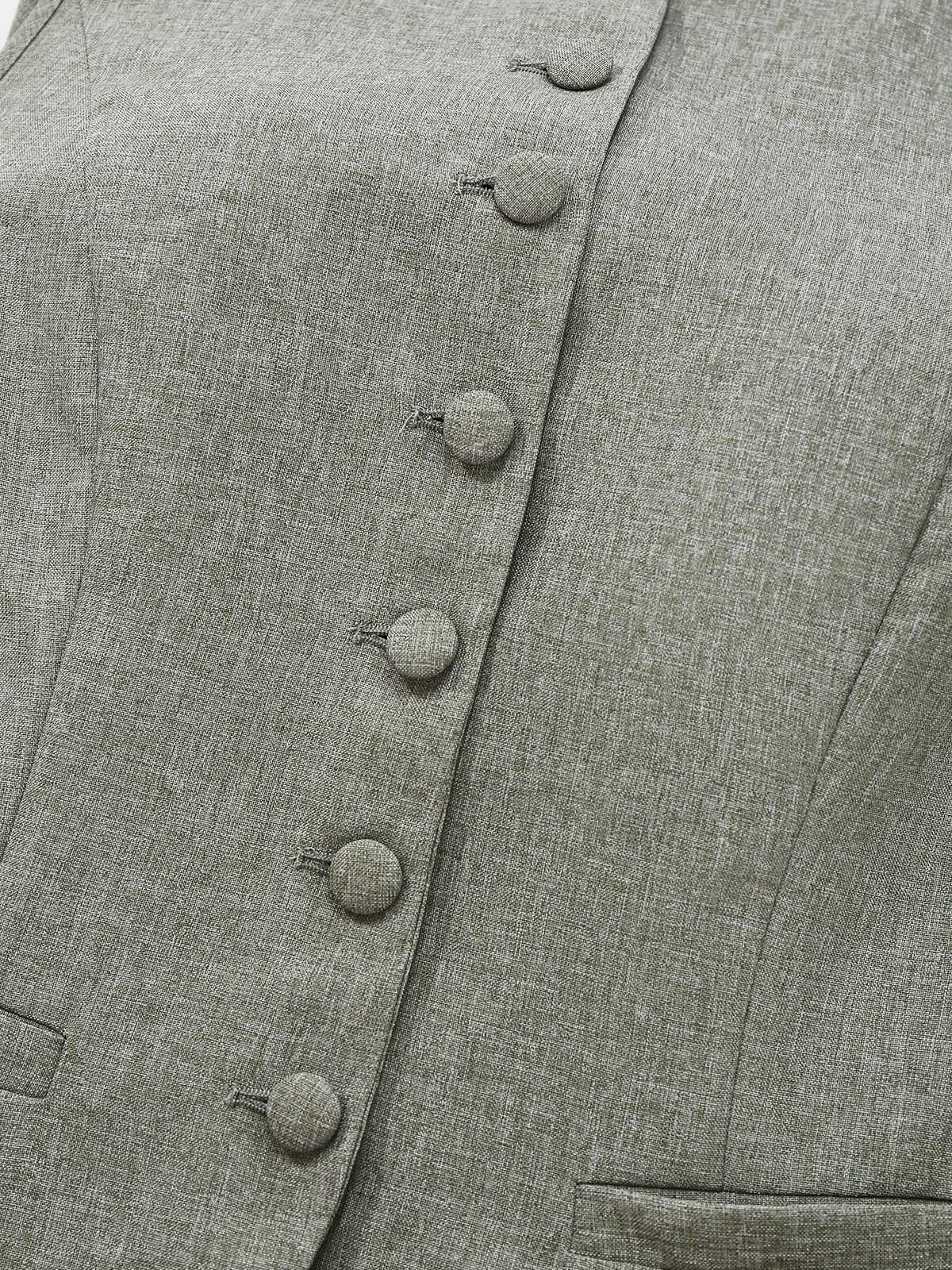 2PCS Solide 1940er Ärmellos Top & Weites Bein Hose - Image 6