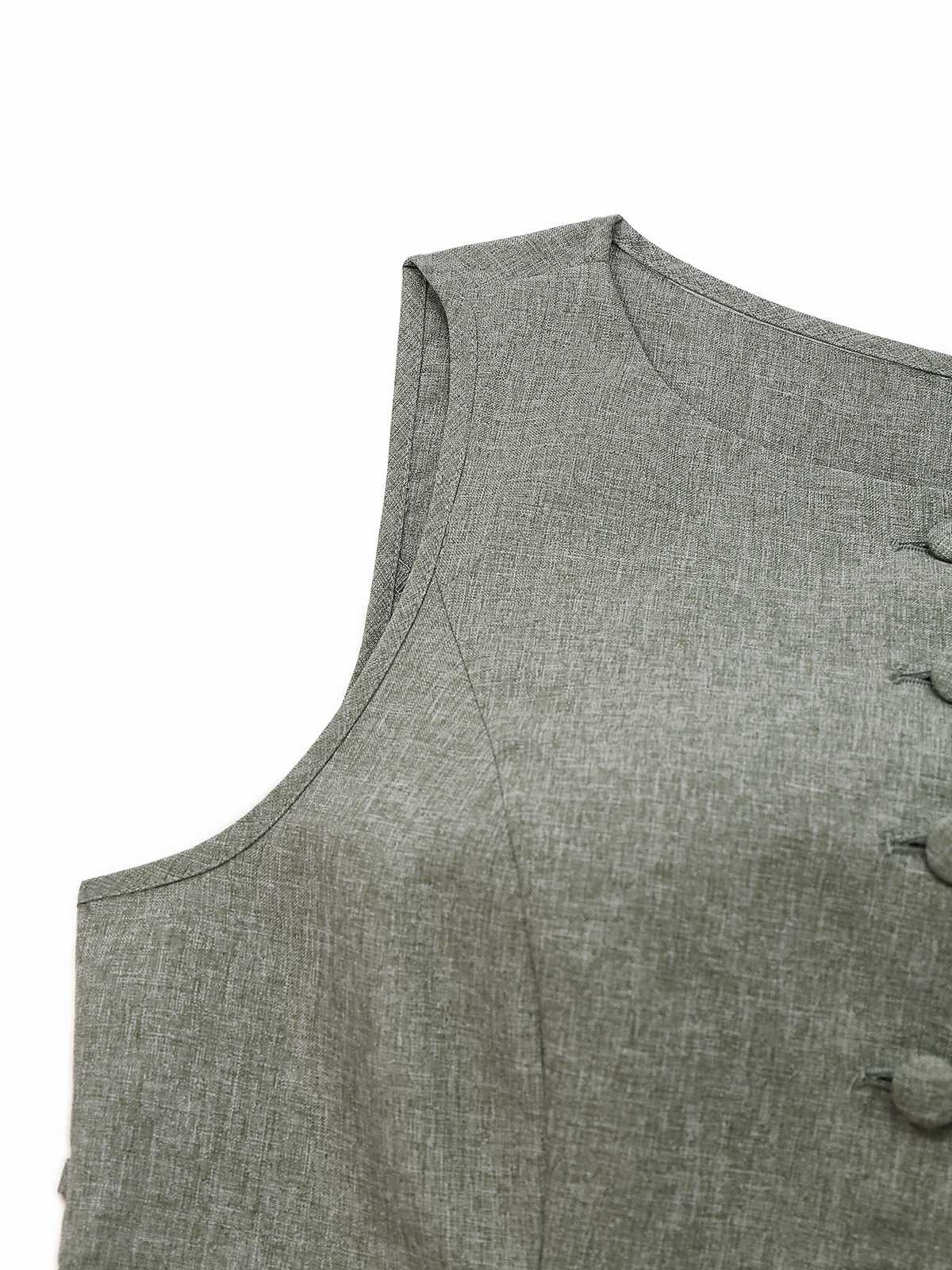 2PCS Solide 1940er Ärmellos Top & Weites Bein Hose - Image 7