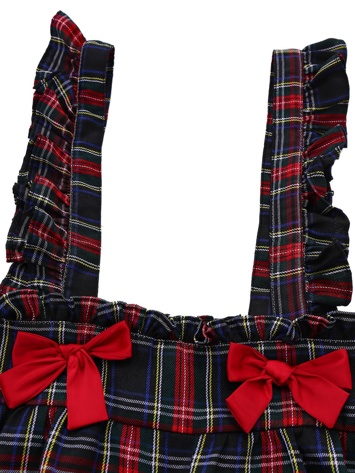 2PCS Weiß & Schwarz 1940er Bluse & Tartan Latzhose - Image 17