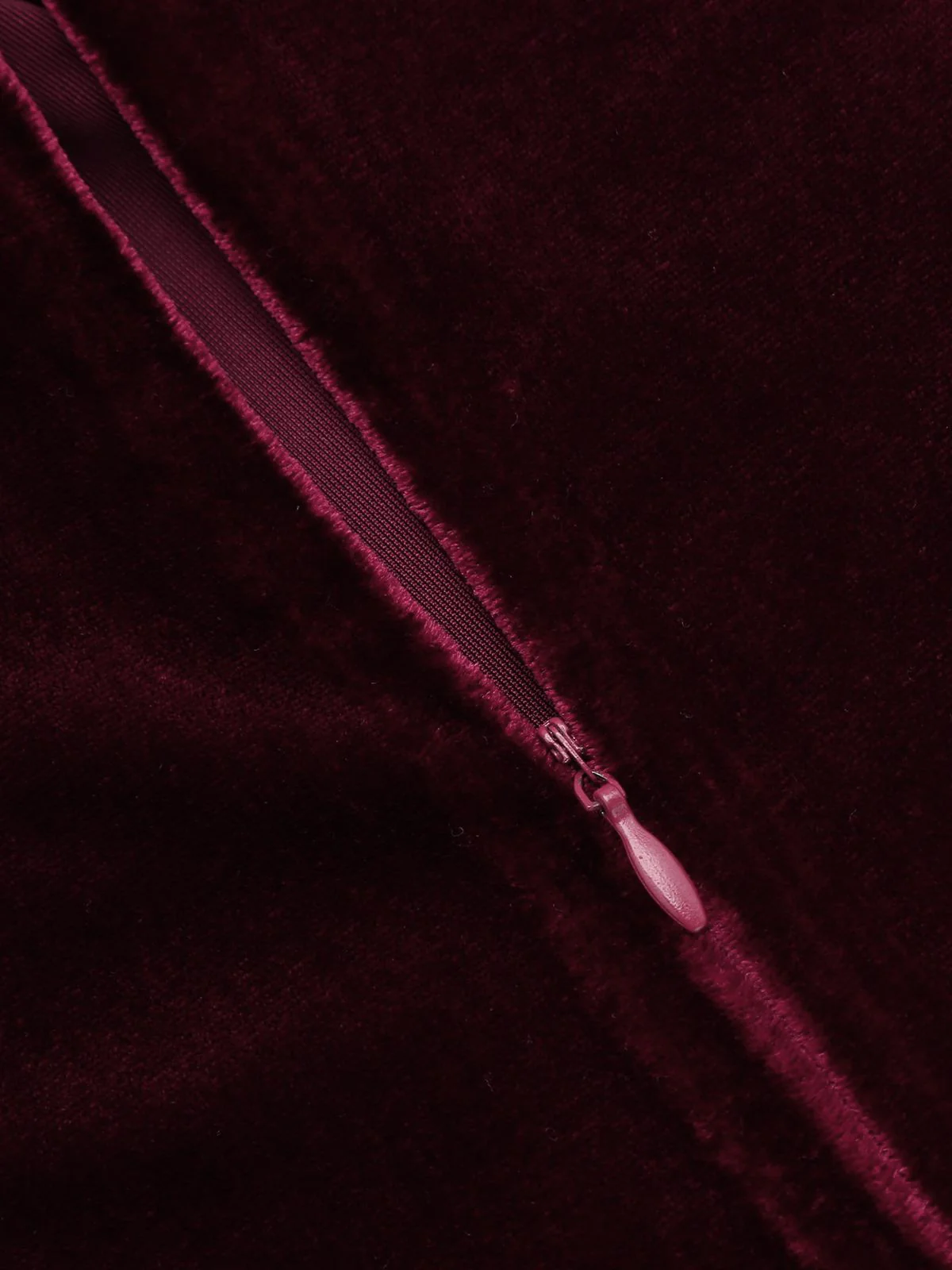2PCS Weinrot 1960er Samt Lange Ärmel Bleistift Kleid - Image 11