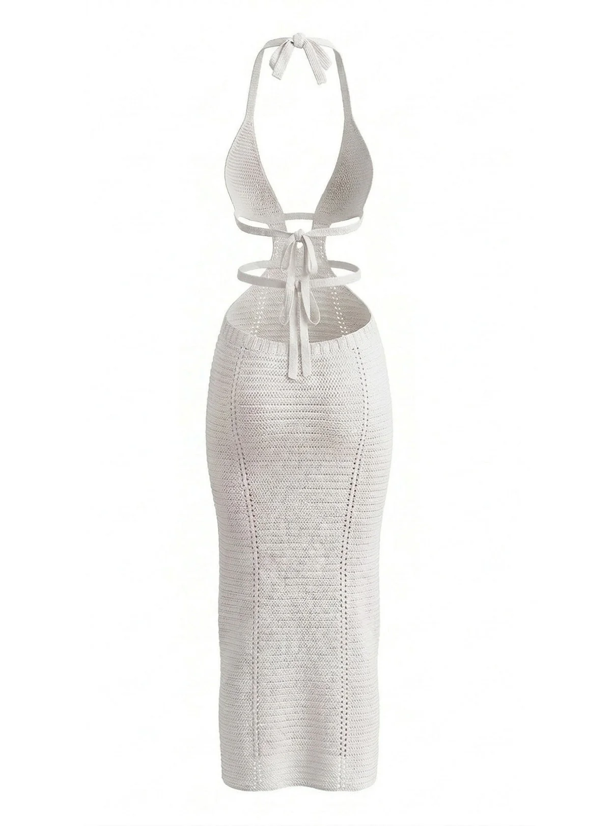 30er Cover-Up-Kleid mit Neckholder, Ausschnitt und Häkelarbeit - Image 11