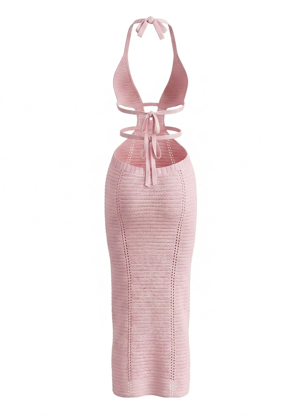 30er Cover-Up-Kleid mit Neckholder, Ausschnitt und Häkelarbeit - Image 4