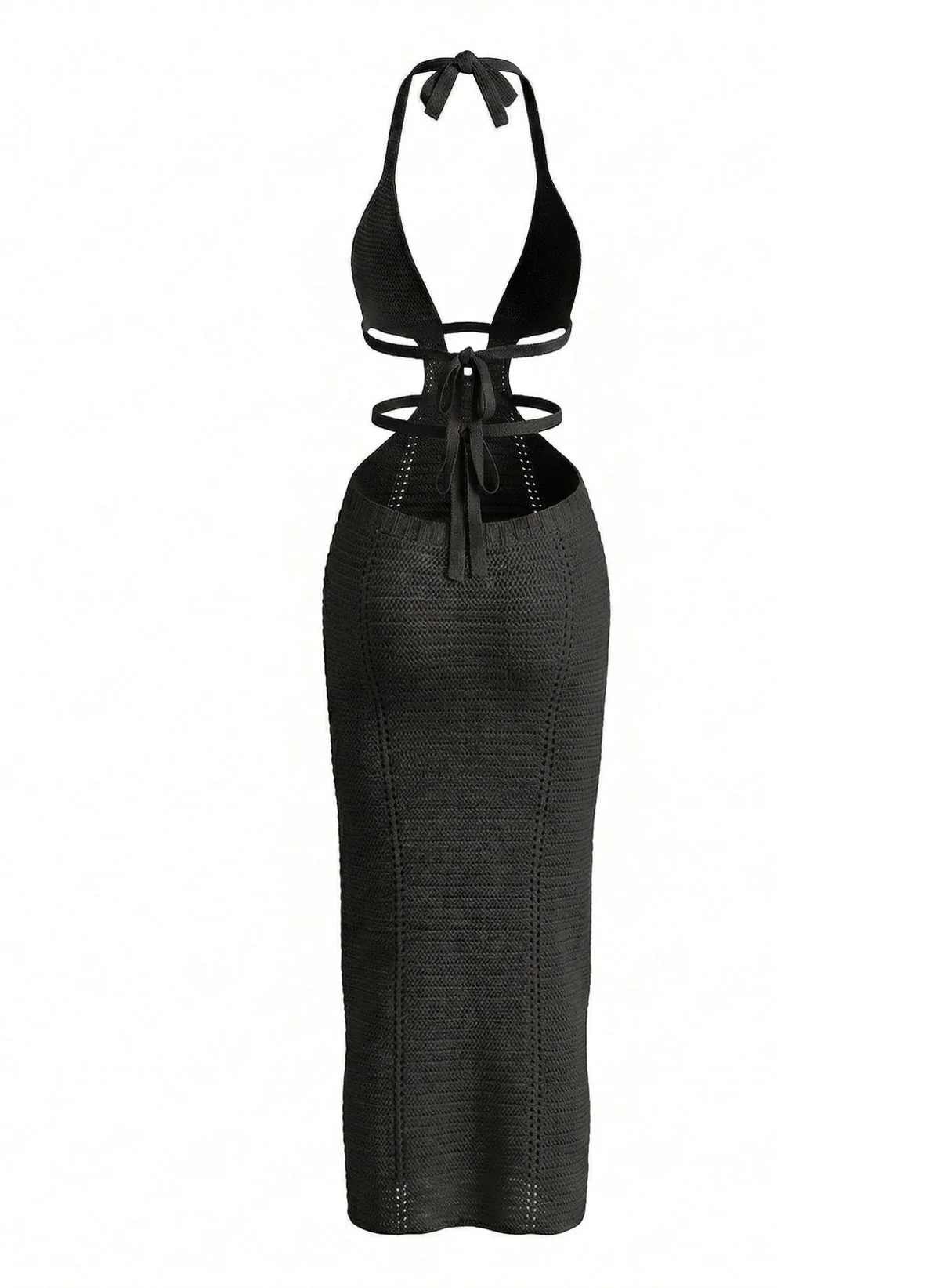 30er Cover-Up-Kleid mit Neckholder, Ausschnitt und Häkelarbeit - Image 7