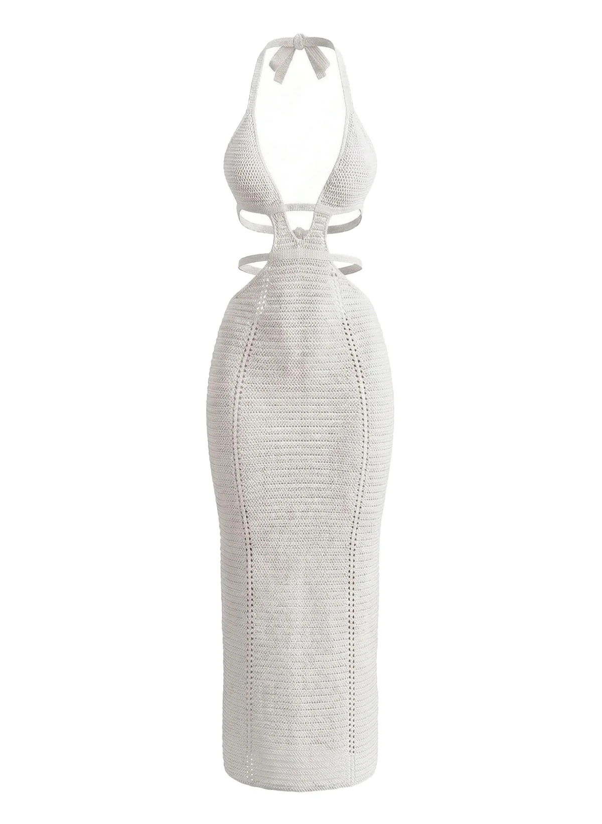 30er Cover-Up-Kleid mit Neckholder, Ausschnitt und Häkelarbeit - Image 9