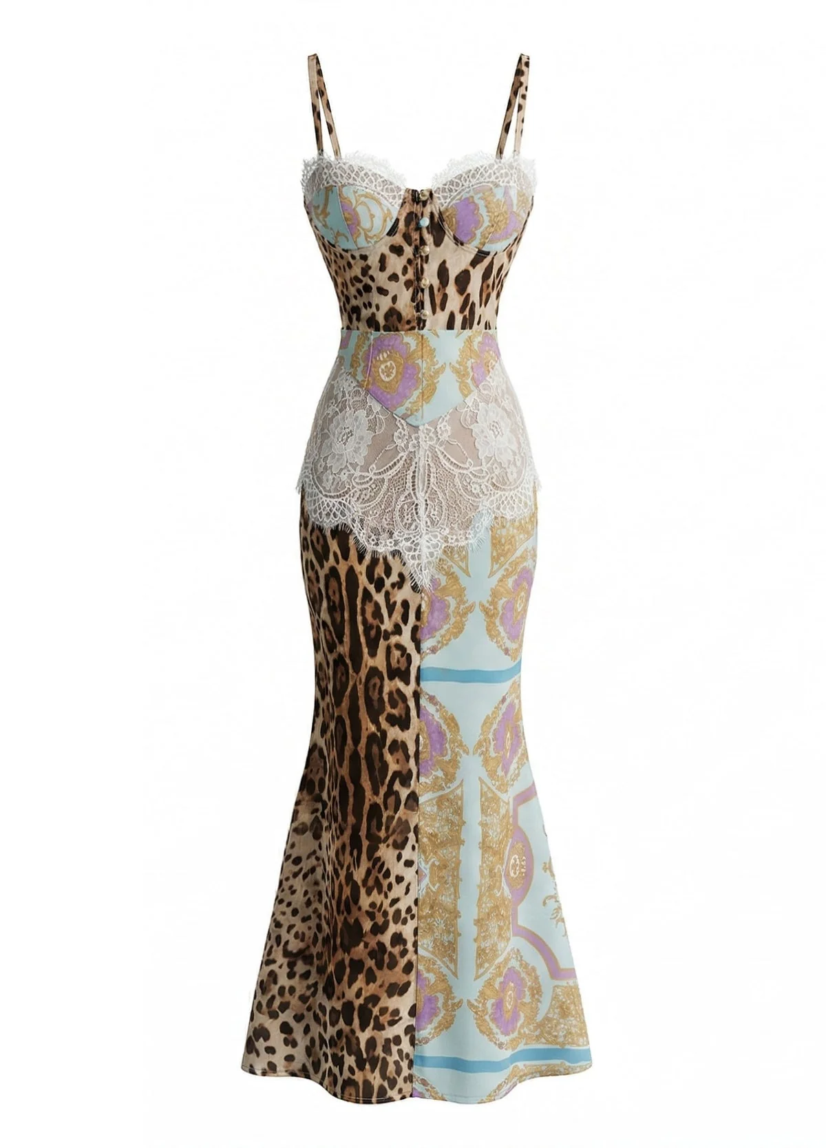 30er Kleid mit Leoparden-Print und Spitze - Image 3