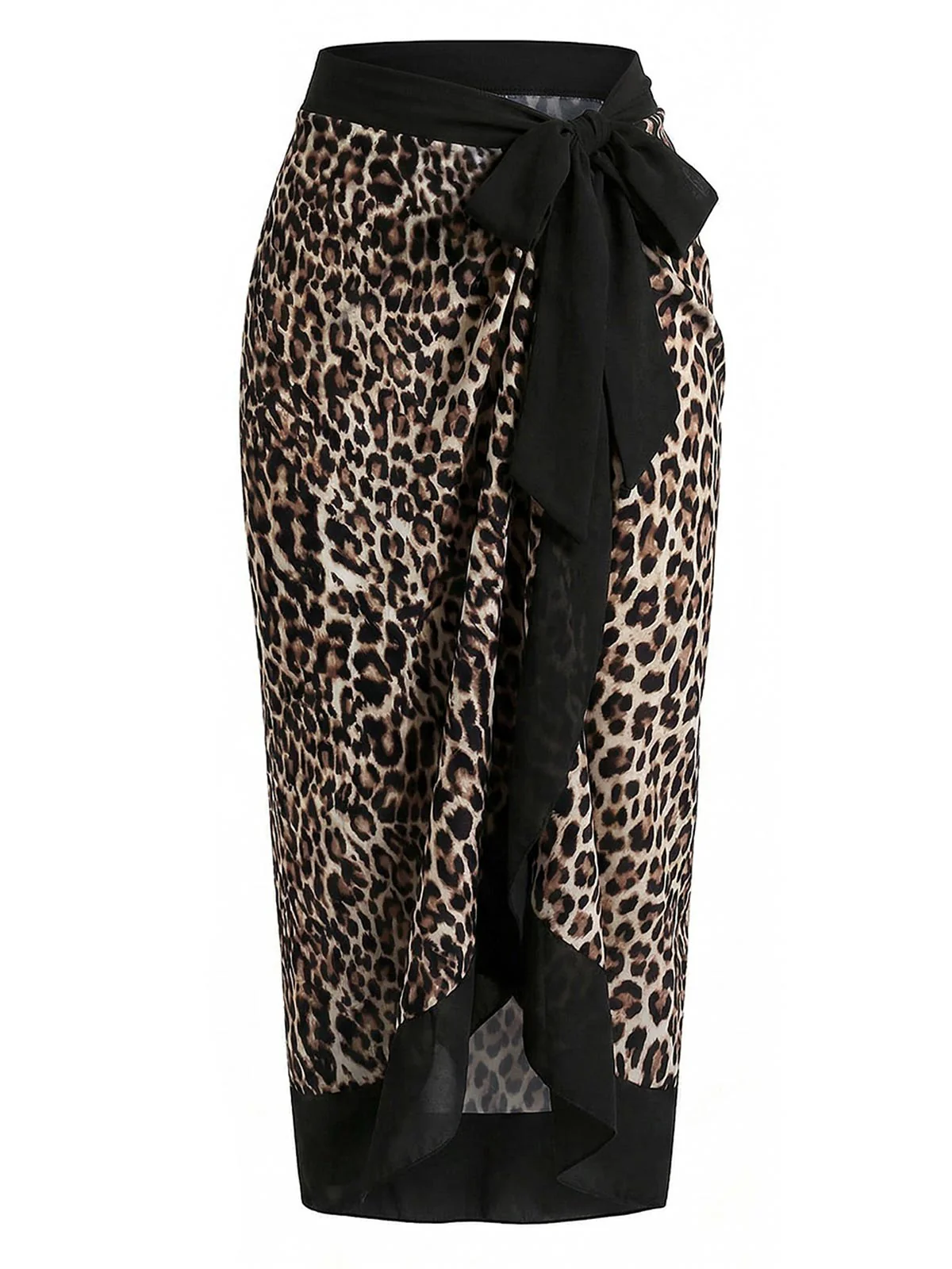 [Vorverkauf] 30er Leopard Badeanzug & Cover Up Set mit tiefem V Ausschnitt - Image 3