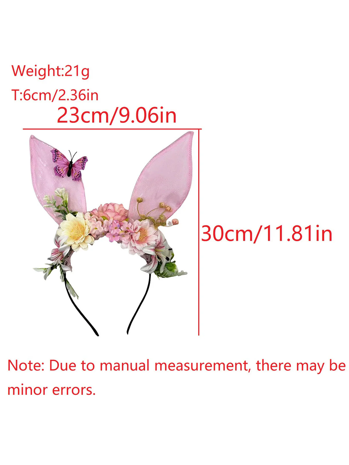 3D Blumen Schmetterling Netz Hase Haarband - Image 3