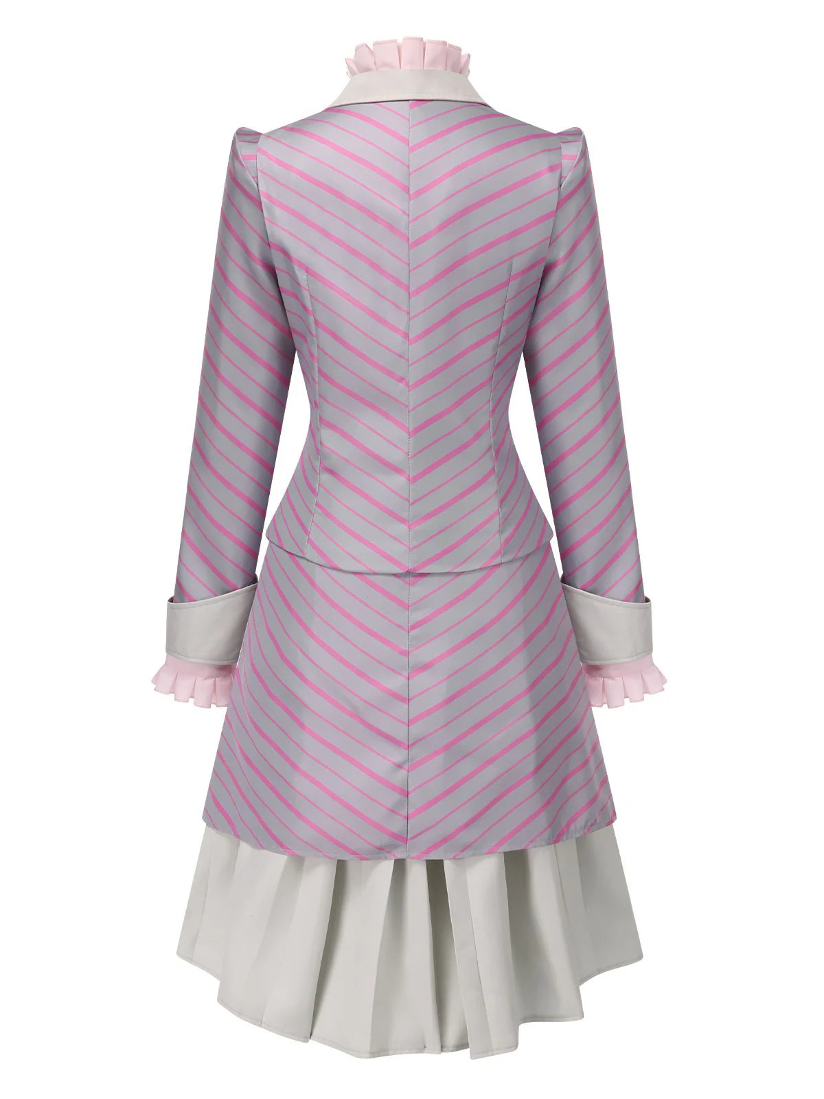 3PCS 1940er Rüschens Streifen Knöpfen Suit Set - Image 5