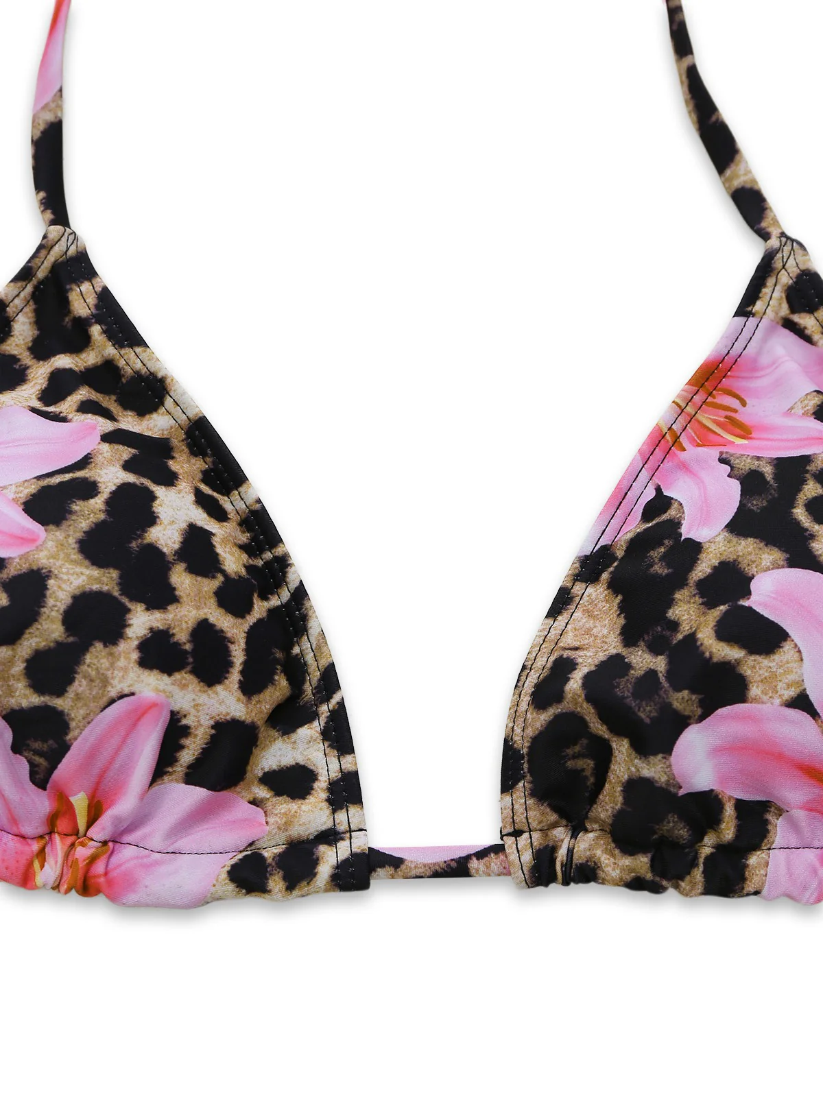 3PCS 1960er Leopard Druck Blumen Bikini Set & Cover Up - Image 4