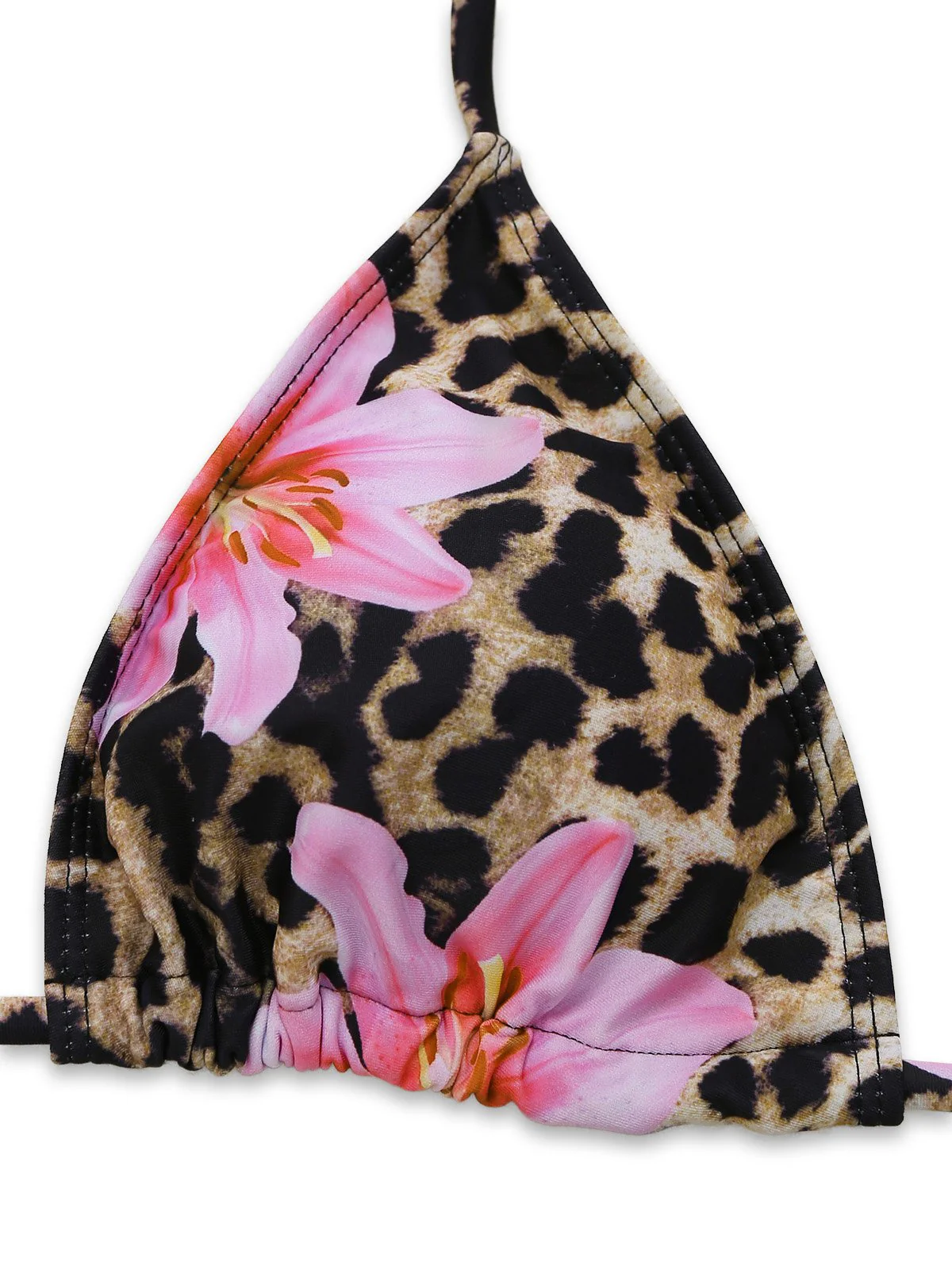 3PCS 1960er Leopard Druck Blumen Bikini Set & Cover Up - Image 5