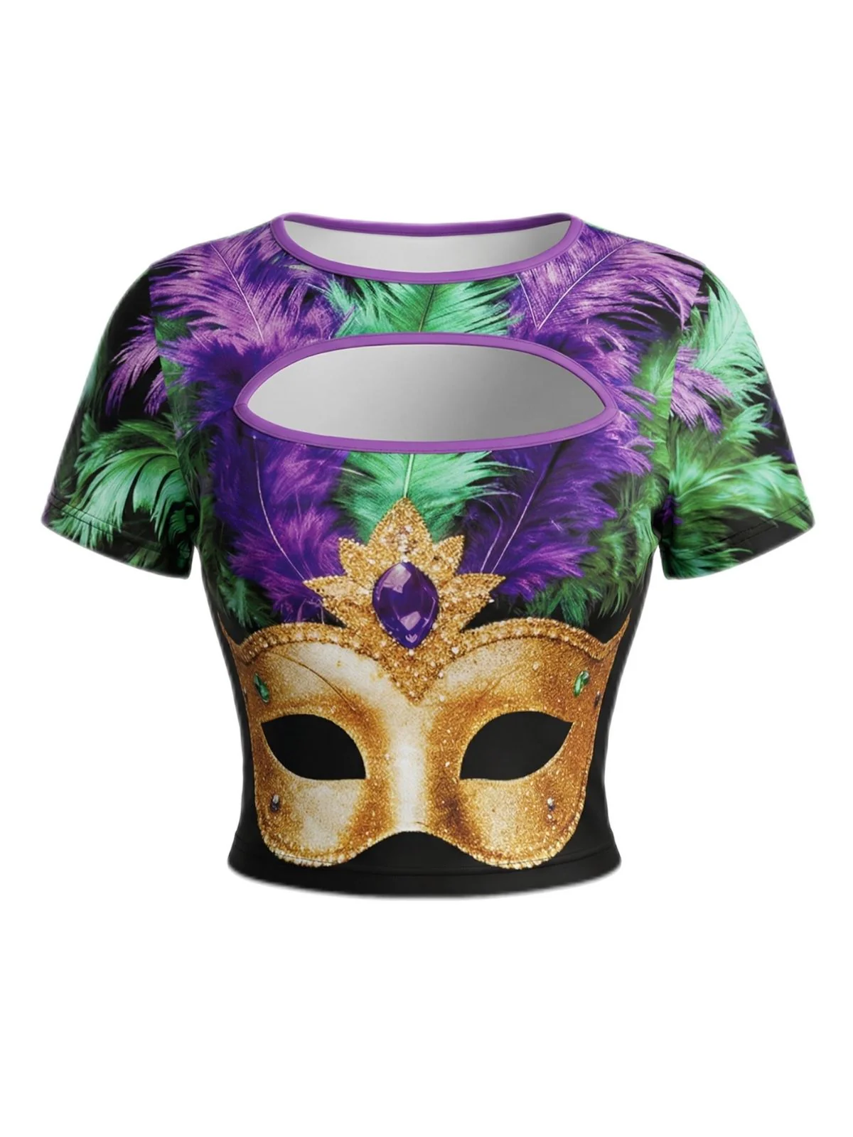 3PCS 1970er Karneval Masken Cutout Top & Unterrock & Stirnband - Image 3