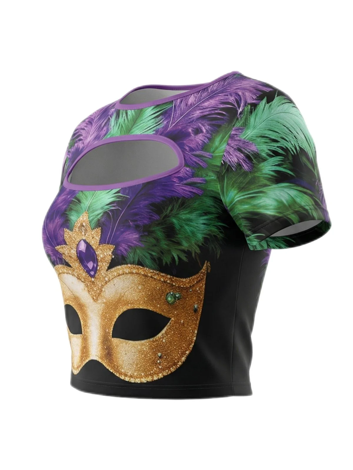 3PCS 1970er Karneval Masken Cutout Top & Unterrock & Stirnband - Image 4