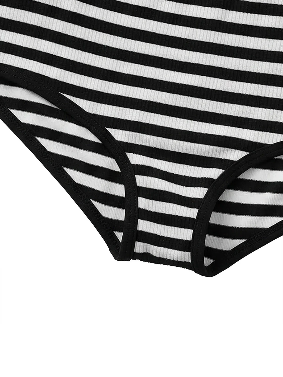 [Vorverkauf] 3PCS 1980er Streifen Bikini Set & Durchsichtig Cover-Up Tank - Image 5