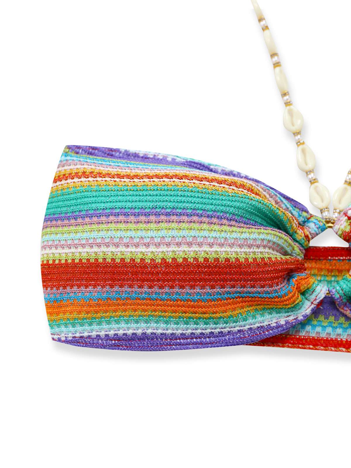 3PCS Bunt 1970er Halter Regenbogen Streifen Muschel-Träger Bikini Set - Image 5