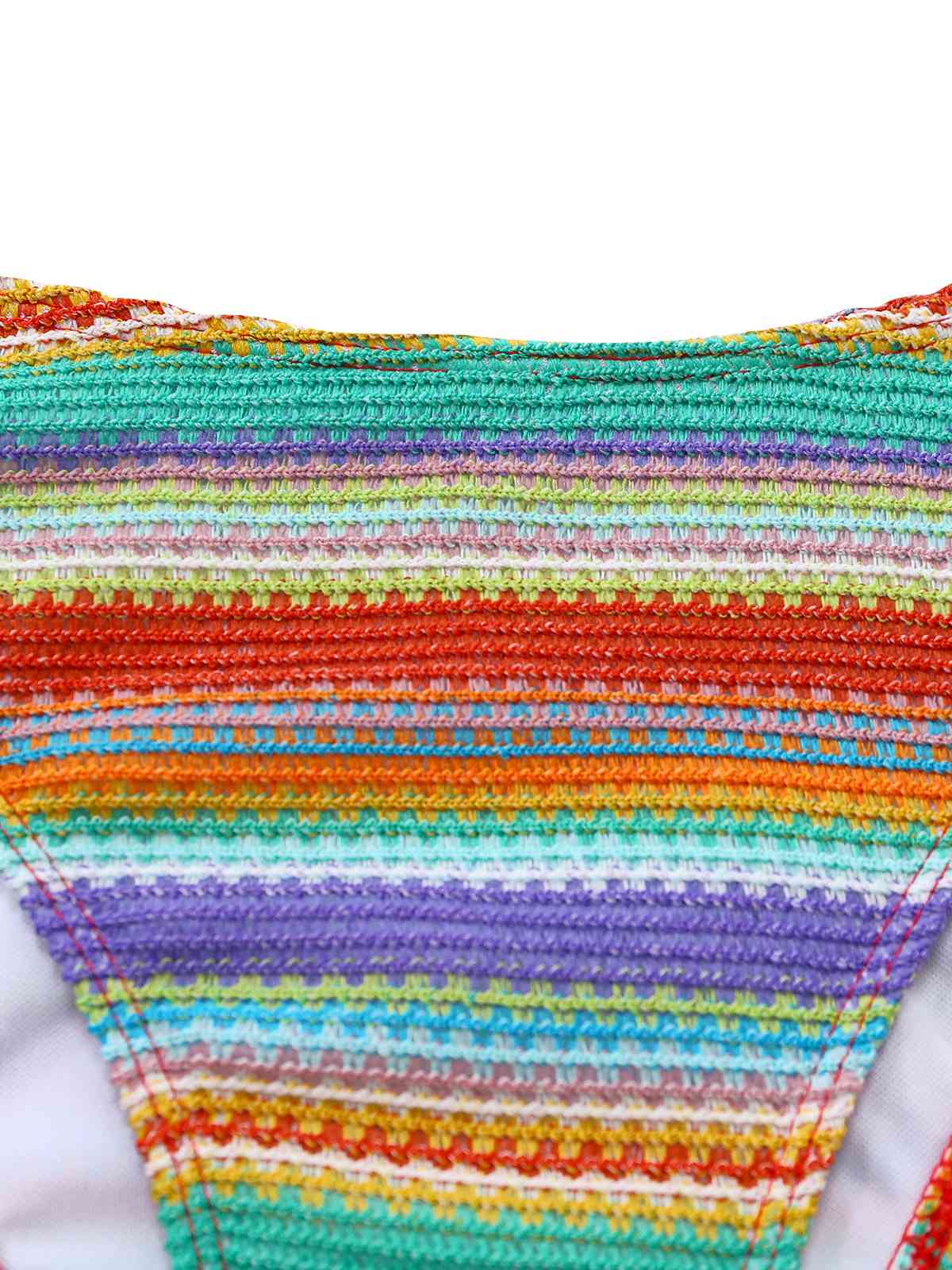 3PCS Bunt 1970er Halter Regenbogen Streifen Muschel-Träger Bikini Set - Image 6