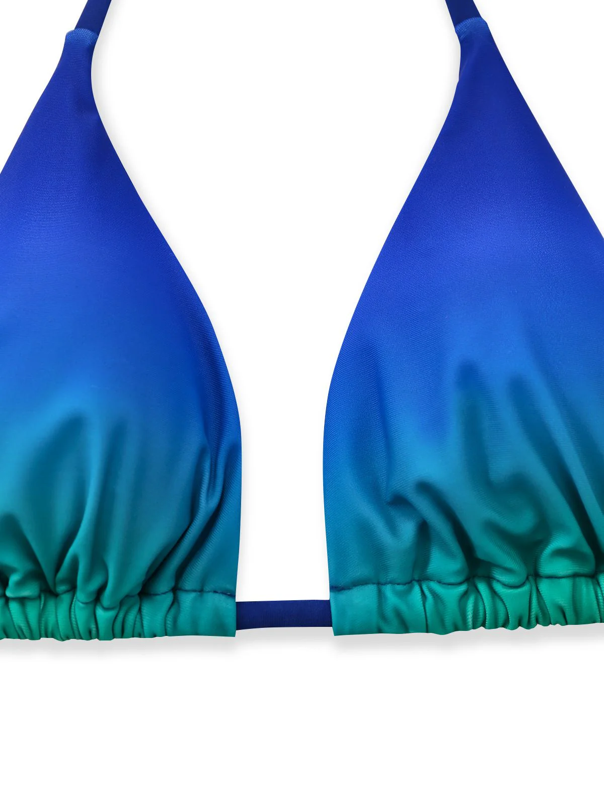 3PCS Dunkelblau 2000er Farbverlauf Triangel Bikini Set & Cover-Up - Image 4