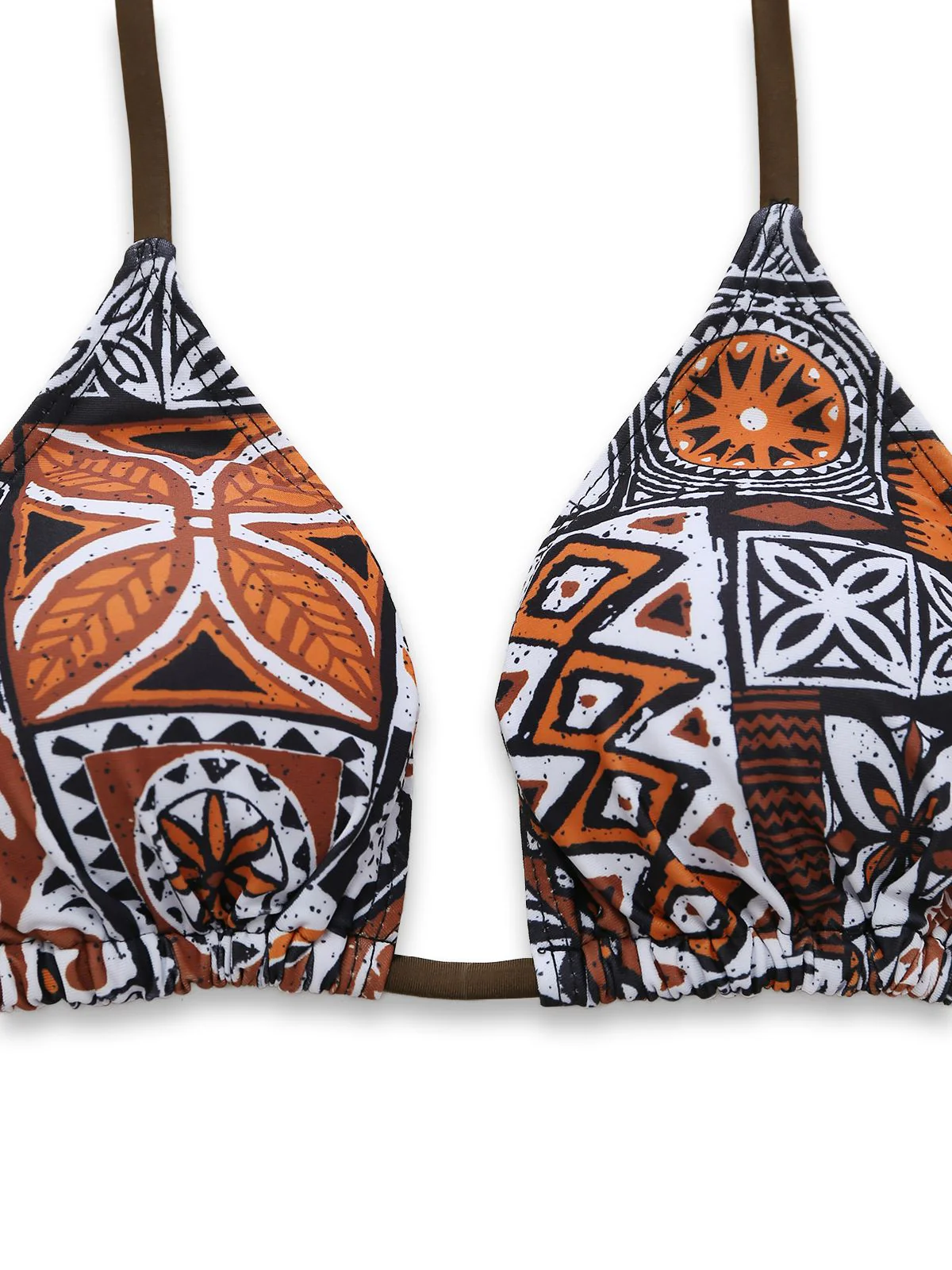 3PCS Kaffee 1970er Ethno Muster Bikini Set & Cover-Up - Image 5