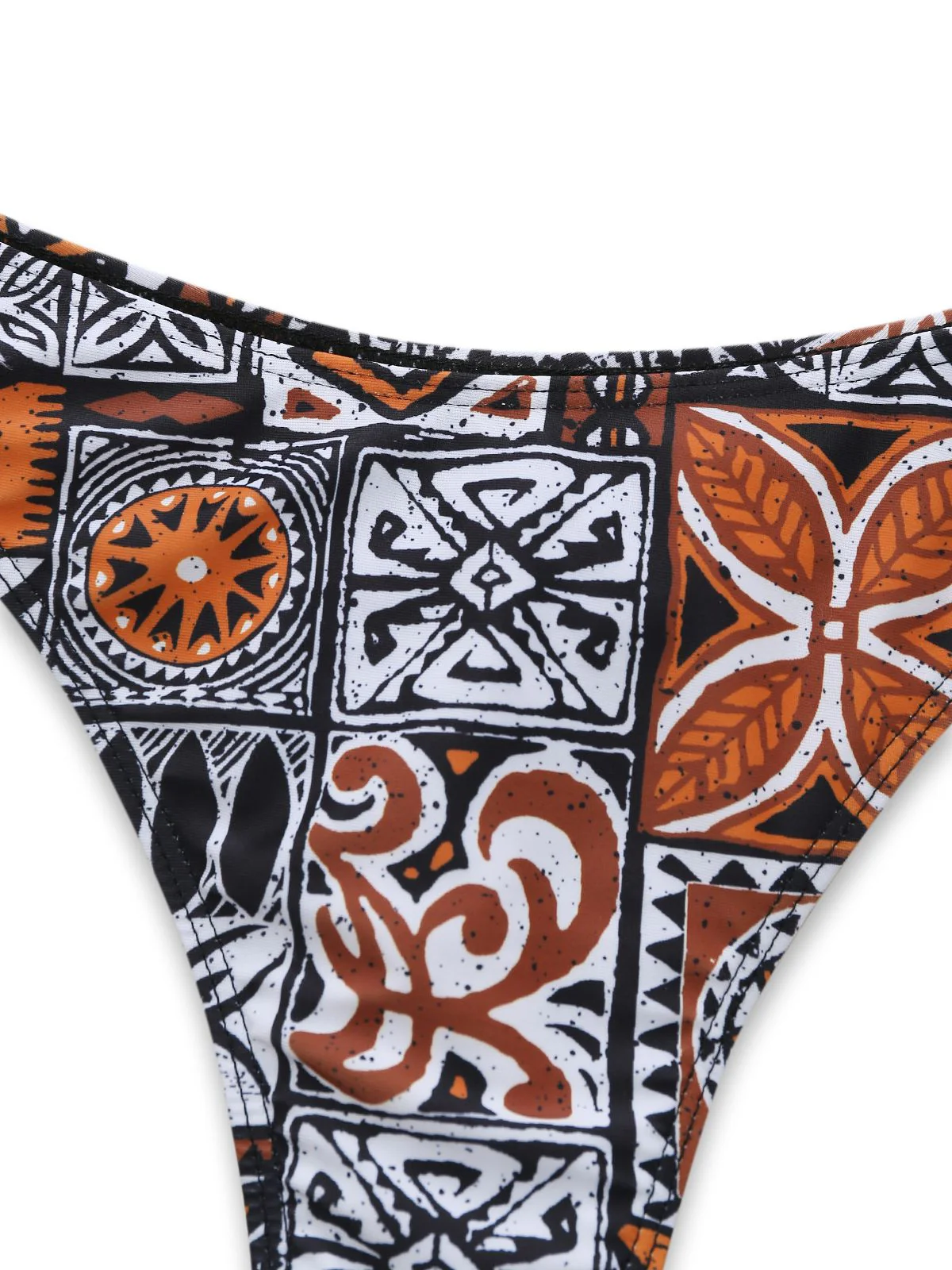 3PCS Kaffee 1970er Ethno Muster Bikini Set & Cover-Up - Image 6