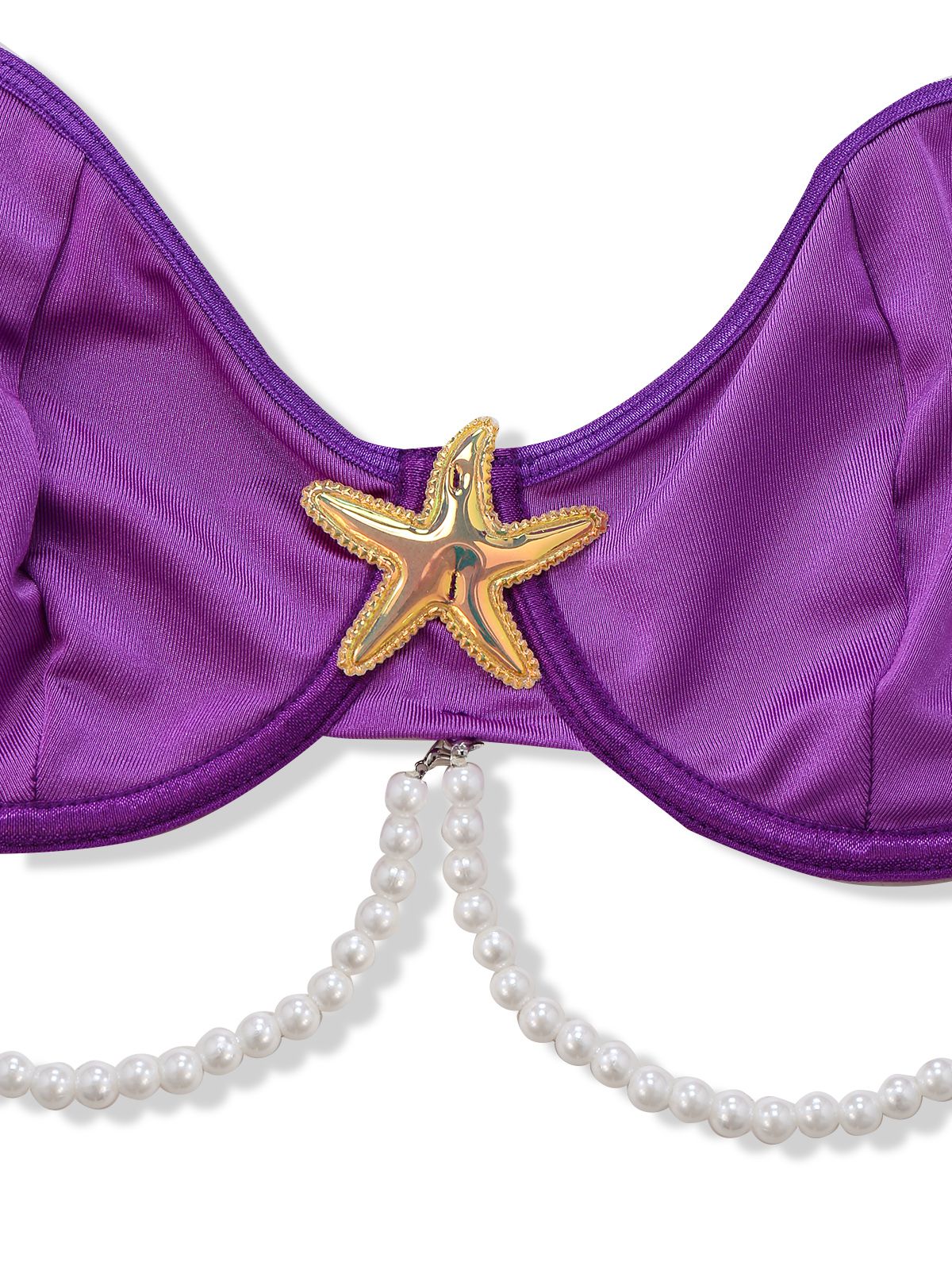 3PCS Lila 1970er Meer Perle Satin Meerjungfrau Nachtwäsche Set - Image 4