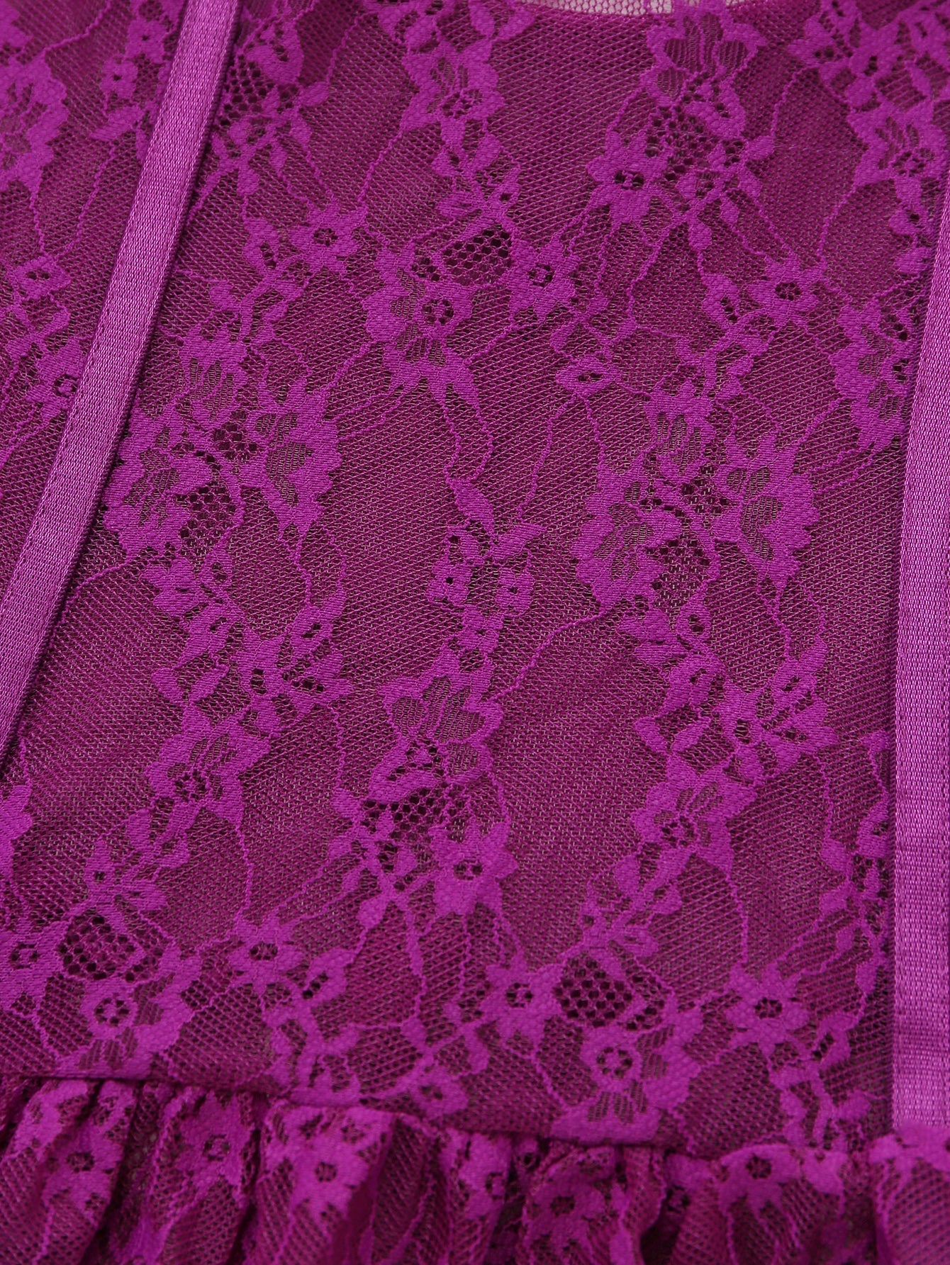3PCS Lila 1980er Spitze Dessous Set mit Strümpfe - Image 3