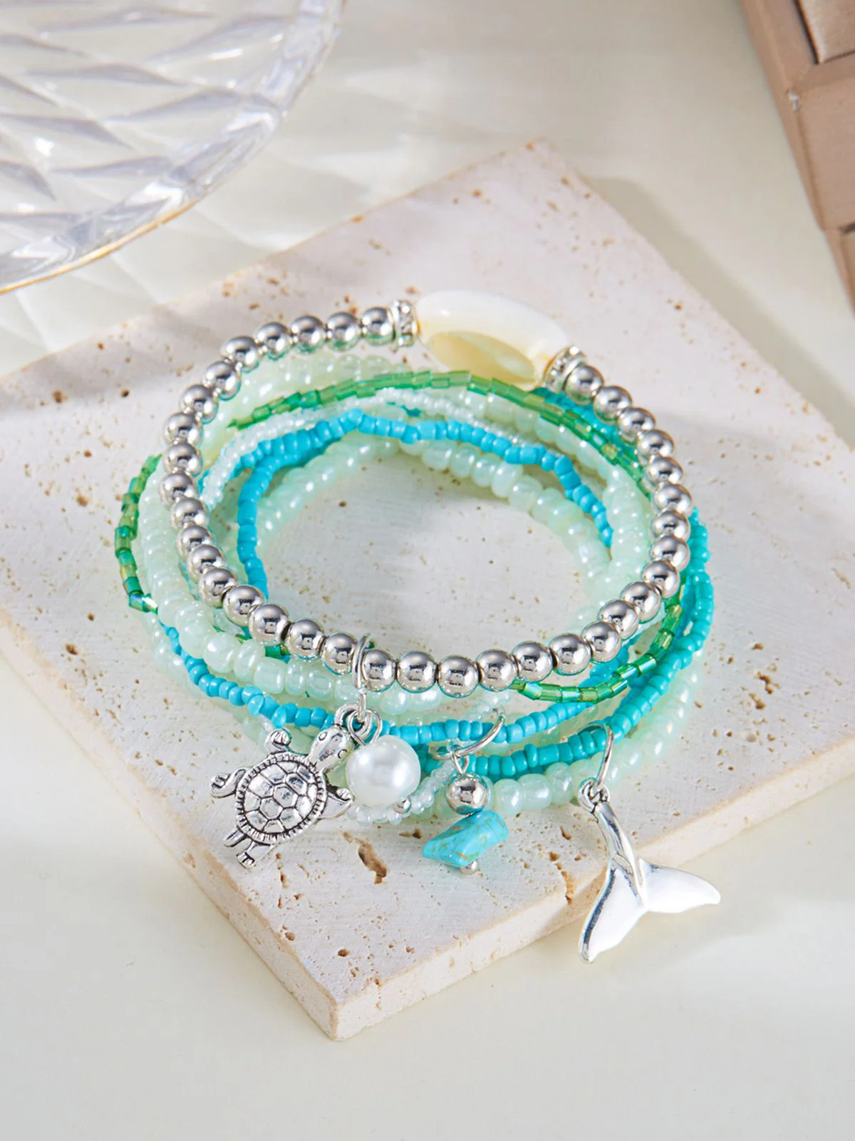 3PCS Muschel Delfin Anhänger Strand Armband Set - Image 4