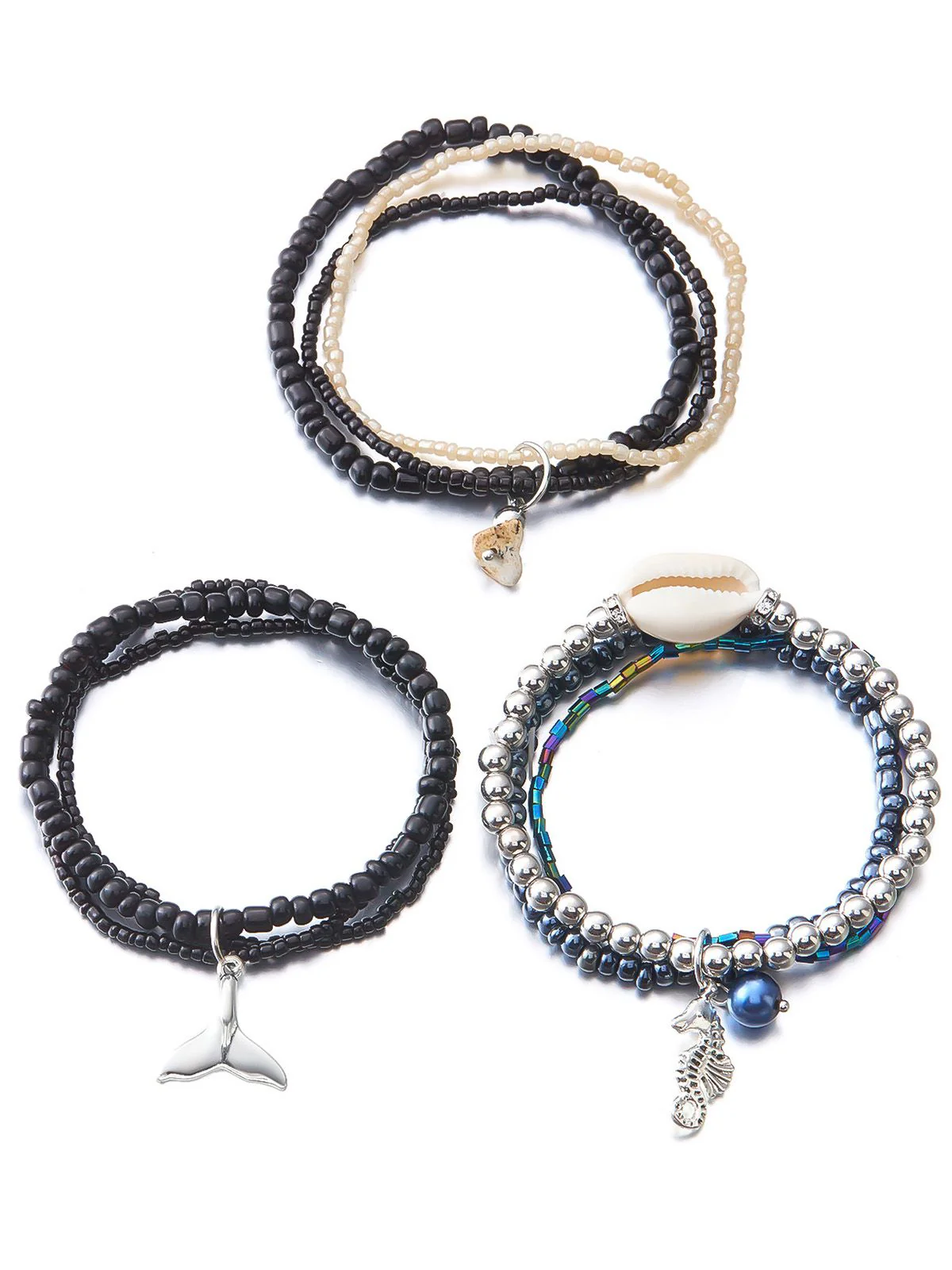 3PCS Muschel Delfin Anhänger Strand Armband Set - Image 5