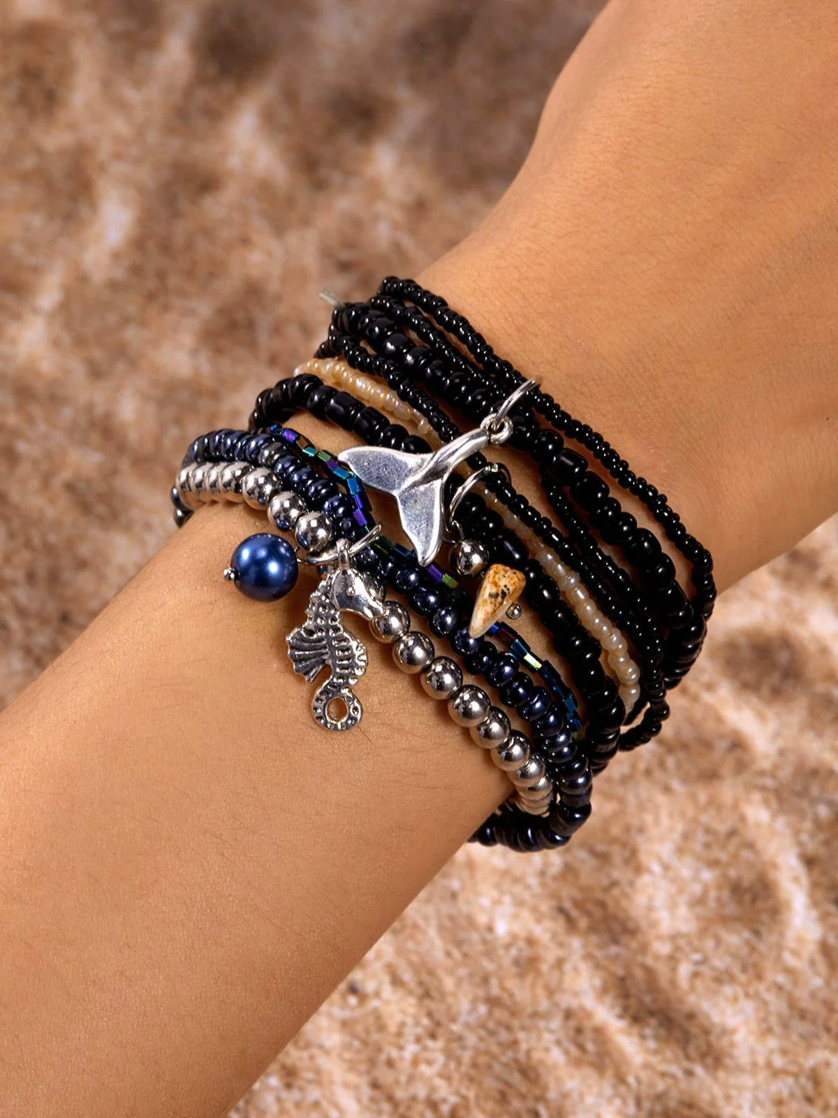 3PCS Muschel Delfin Anhänger Strand Armband Set - Image 7