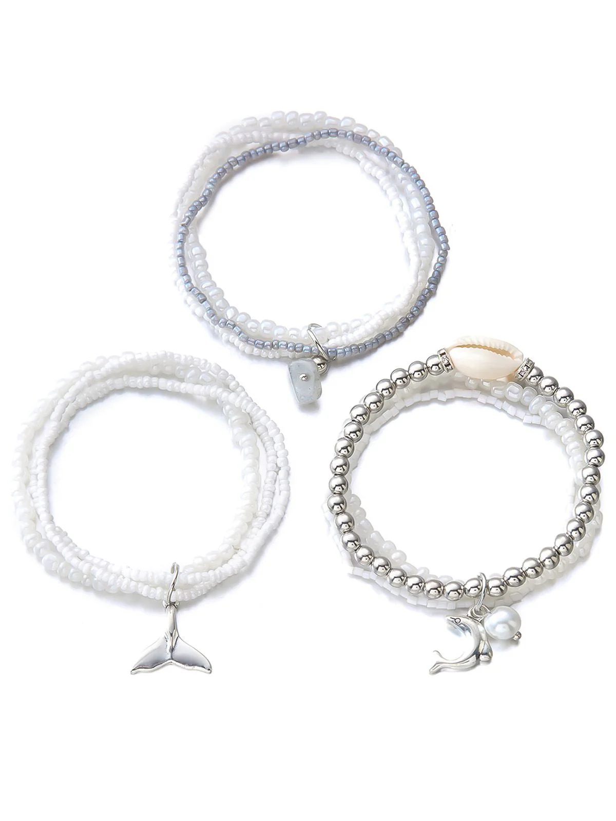 3PCS Muschel Delfin Anhänger Strand Armband Set - Image 8