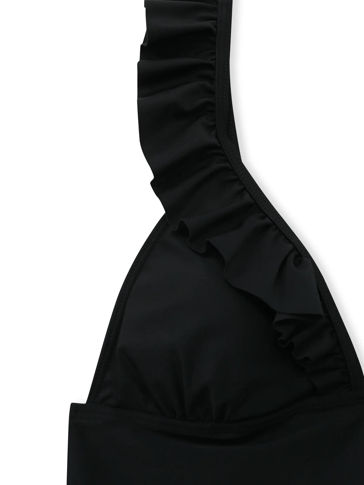 3PCS Schwarz 1950er V-Ausschnitt Rüschen Bikini Rock - Image 5