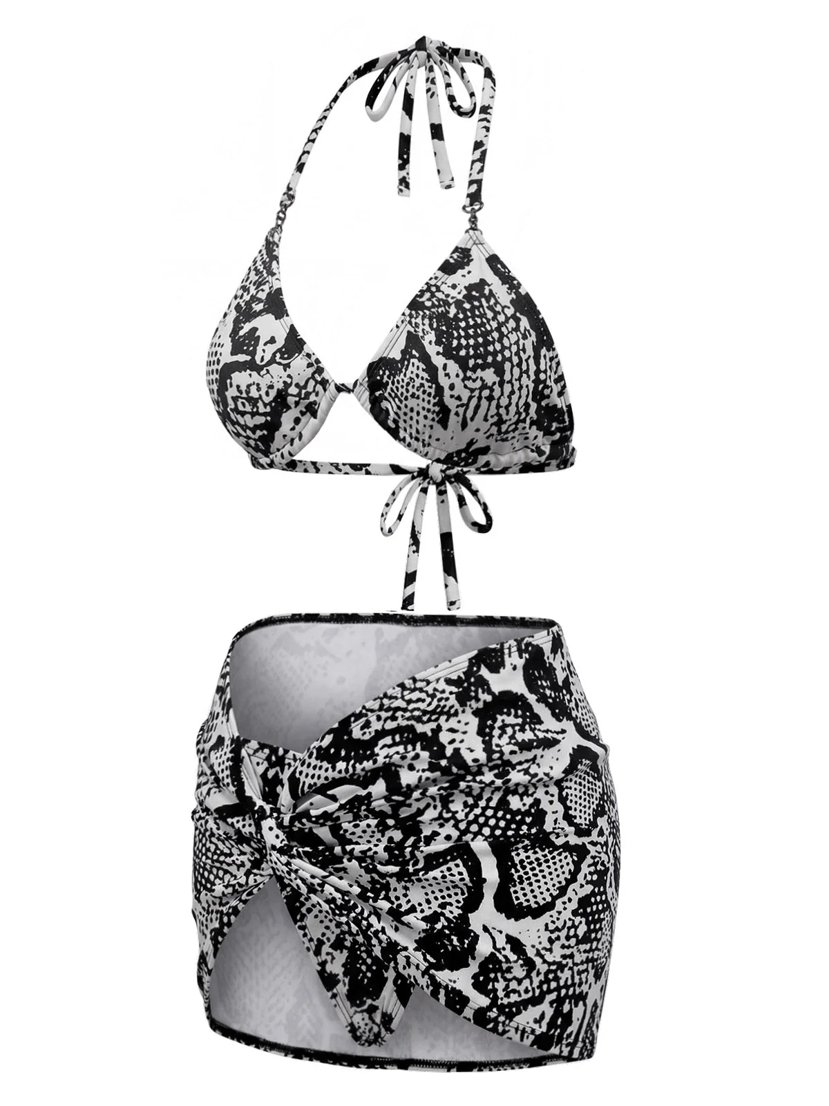 [Vorverkauf] 40er Badeanzug & Cover-Up mit Schlangen-Print und Twist - Image 2
