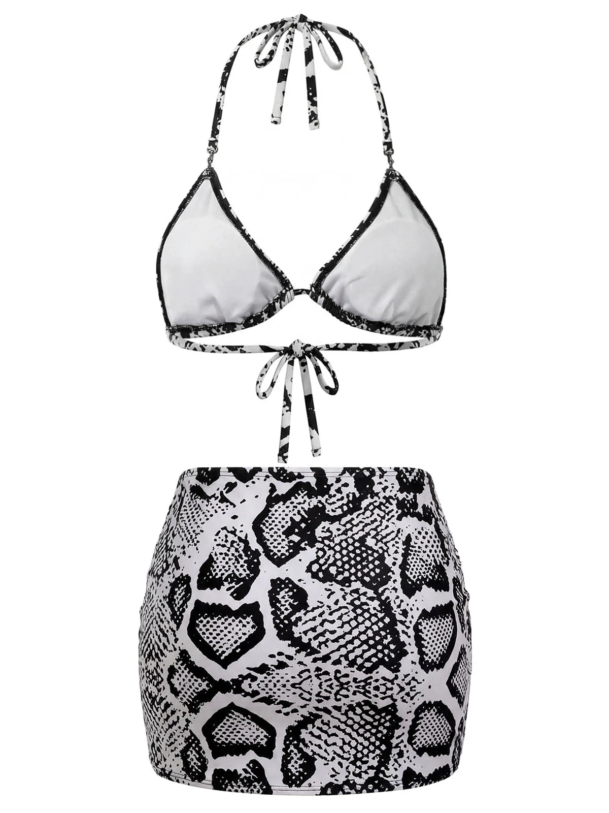 [Vorverkauf] 40er Badeanzug & Cover-Up mit Schlangen-Print und Twist - Image 3