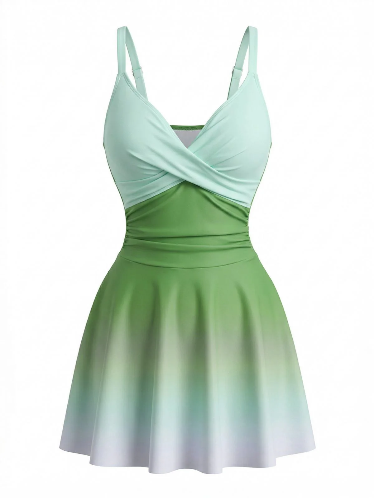 40er Badekleid mit gespiegeltem Ombre und Front-Twist - Image 2