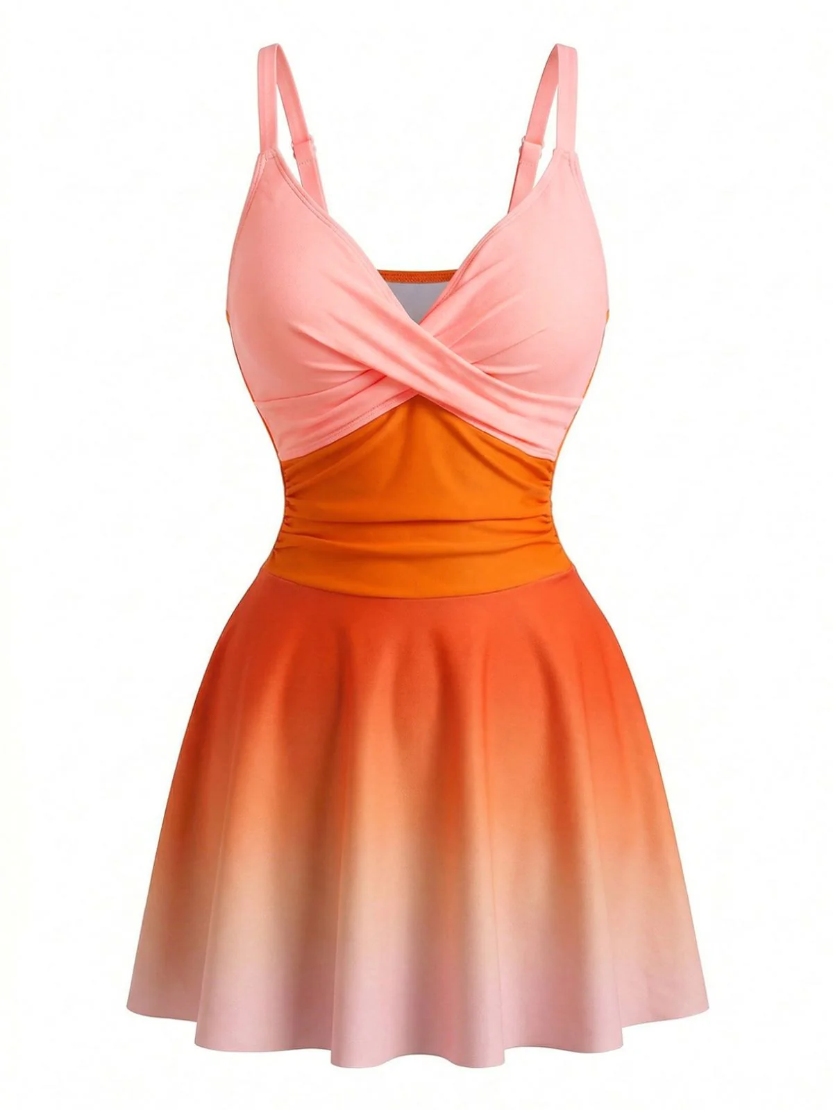 40er Badekleid mit gespiegeltem Ombre und Front-Twist - Image 4