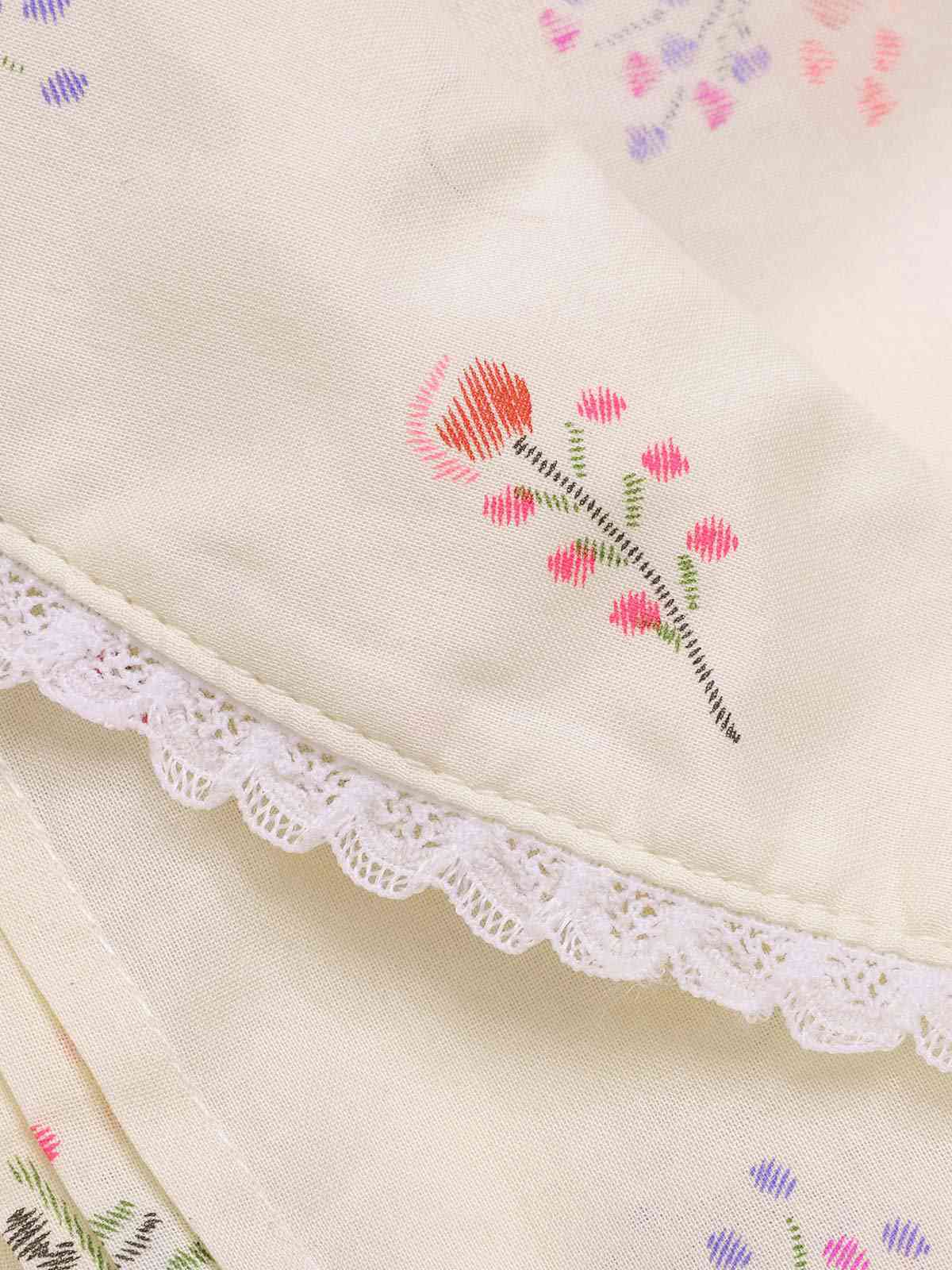 Blau 1940er Baumwolle Puffärmel Revers Blumen Kleid - Image 11