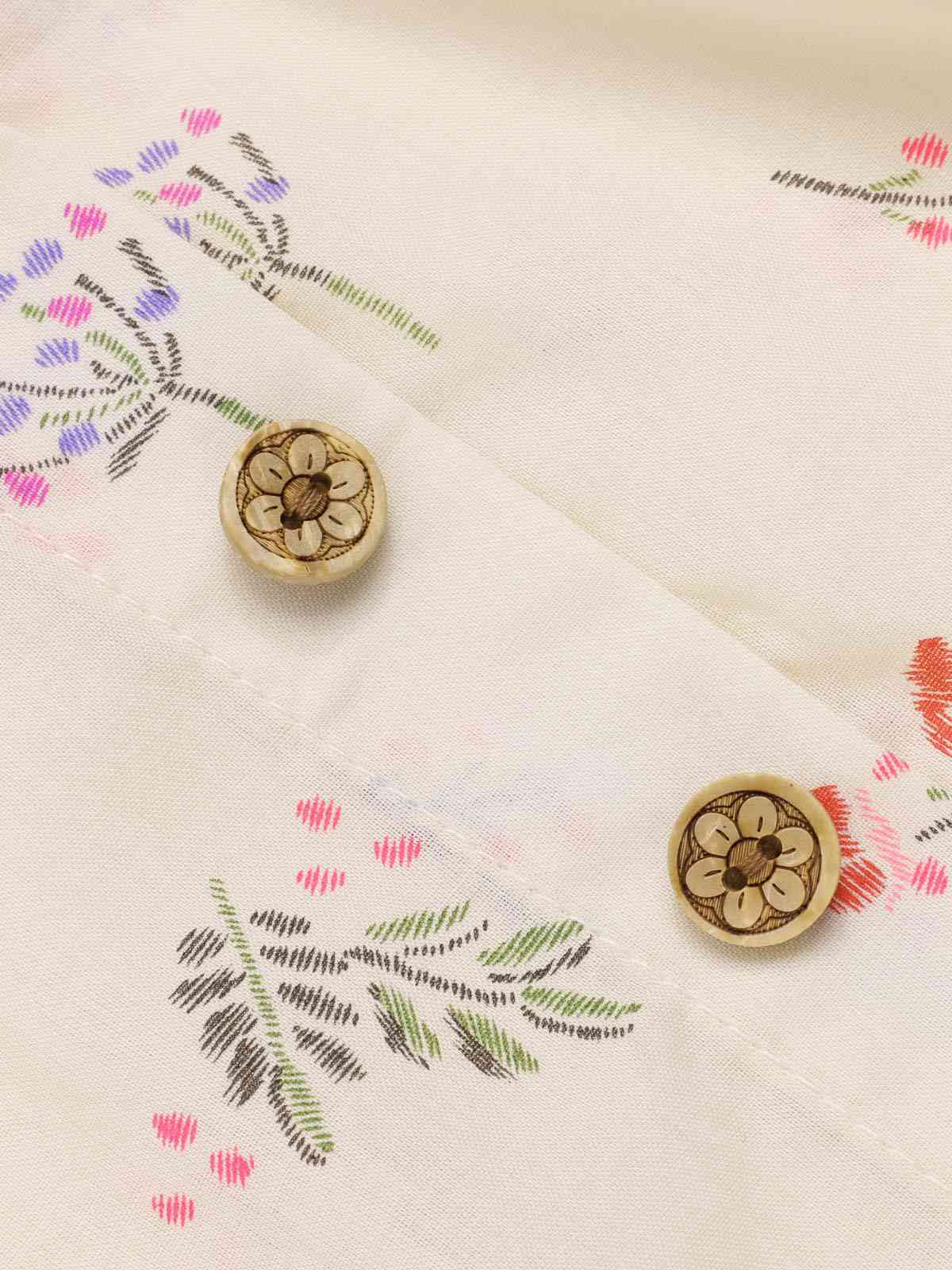 Blau 1940er Baumwolle Puffärmel Revers Blumen Kleid - Image 12