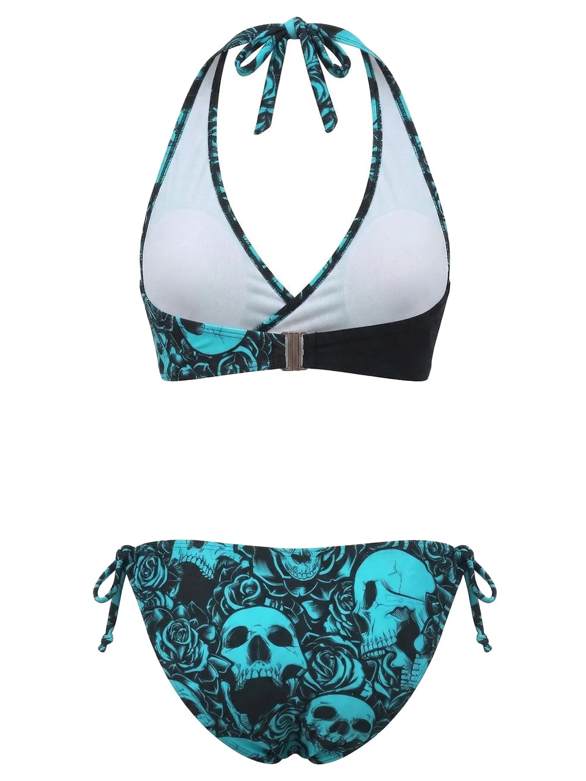 40er Bikini-Set mit Neckholder und Blumen-Print - Image 3