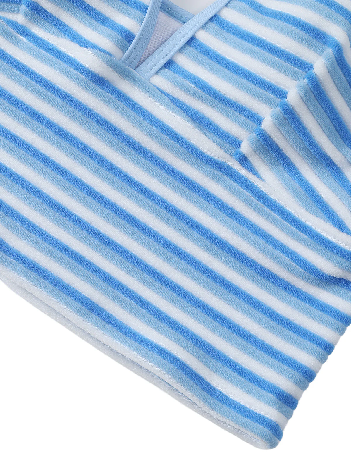 40er Tankini-Set mit Streifen und Seiten-Bindegürtel in Blau & Weiß - Image 5