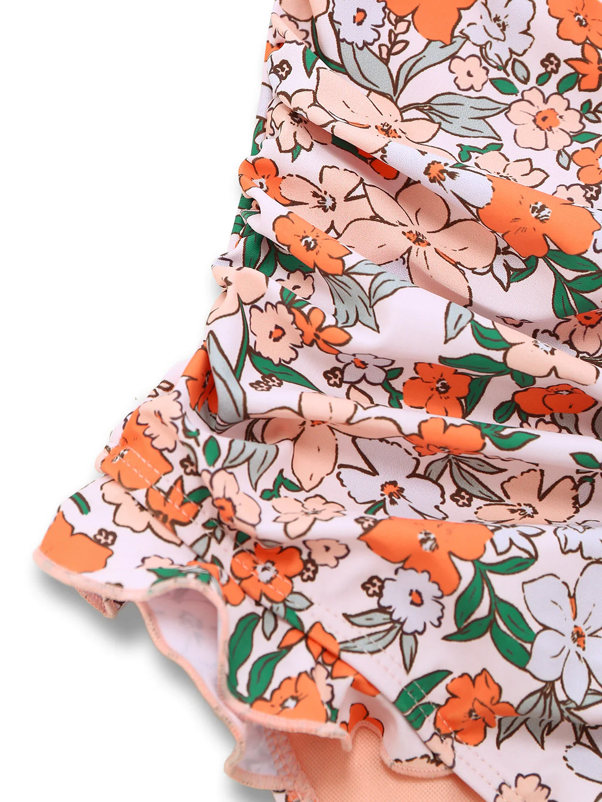 50er Badeanzug mit Blumen, Rüschen und Flügelärmeln - Image 5