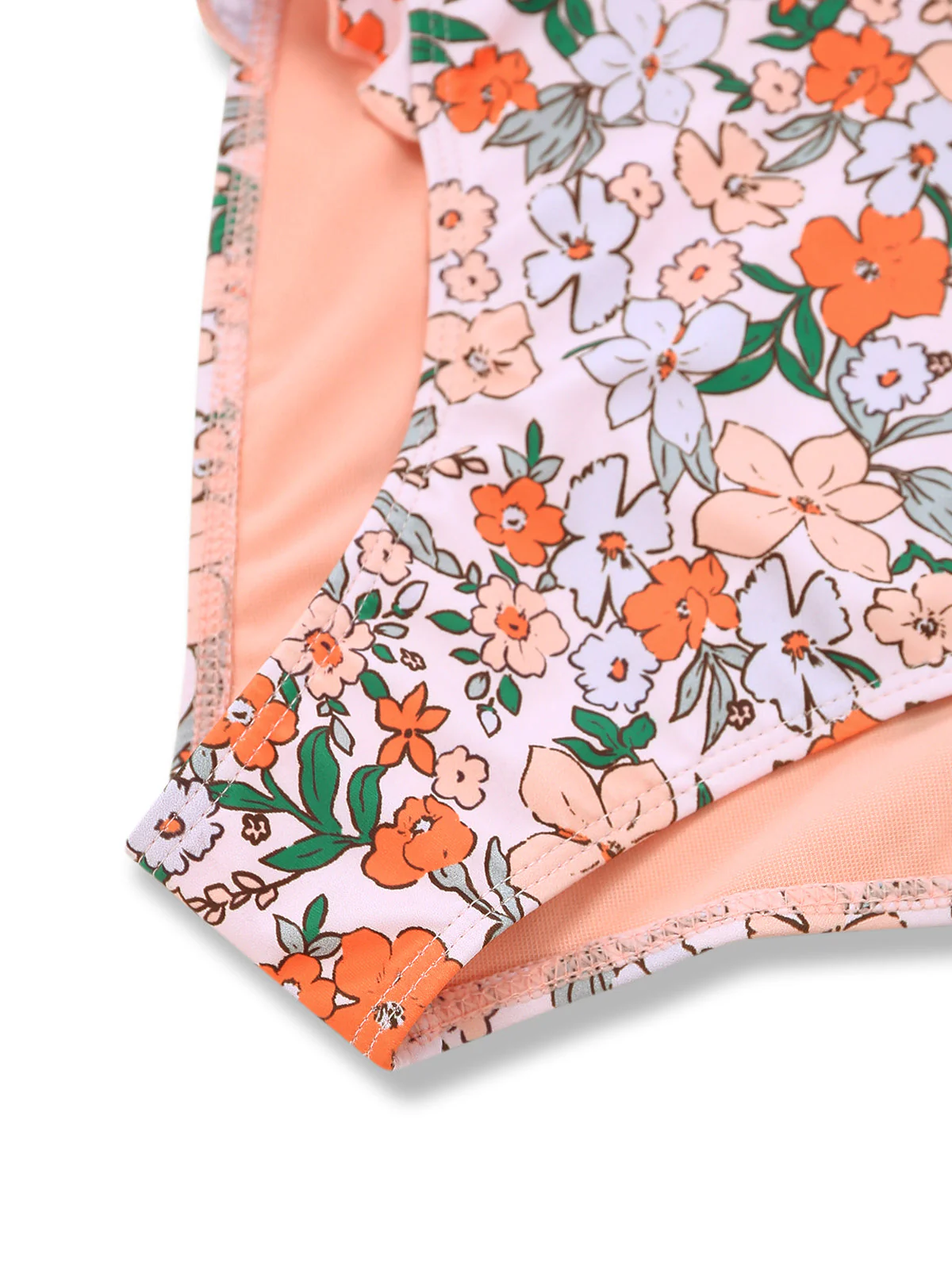50er Badeanzug mit Blumen, Rüschen und Flügelärmeln - Image 6