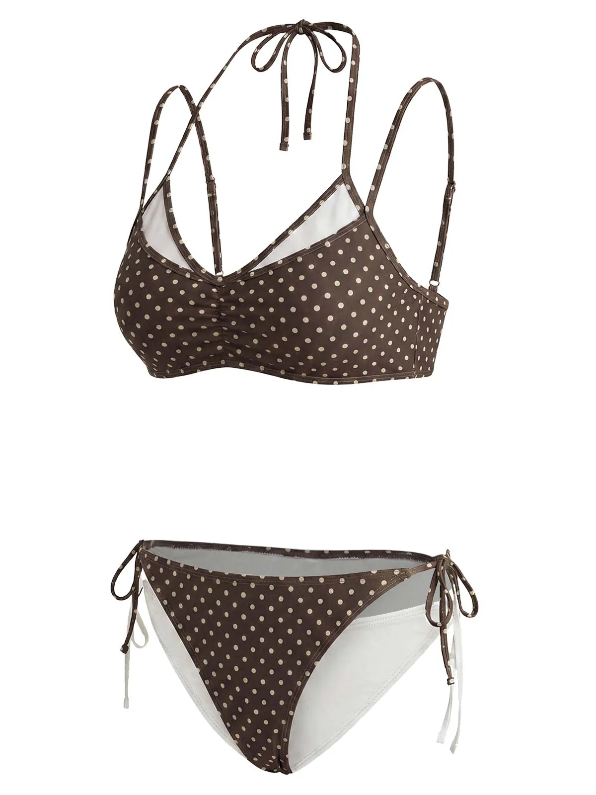 [Vorverkauf] 50er Bikini-Set & Cover-Up mit Polka-Dots und Blumenstickerei - Image 7